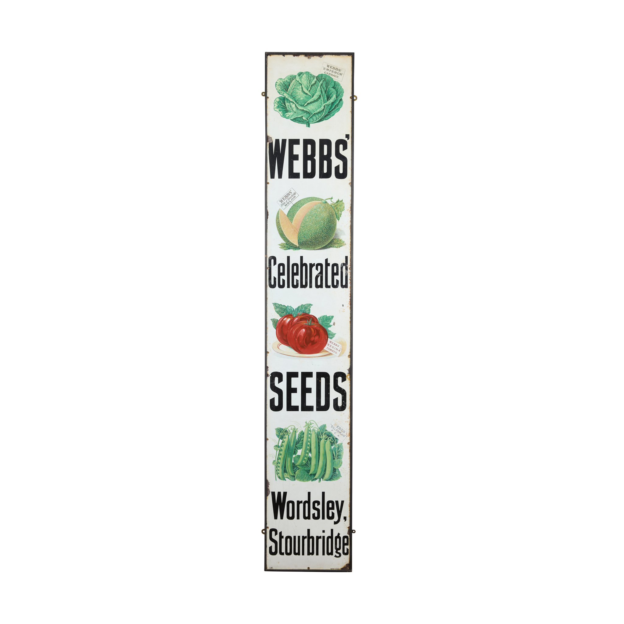 'WEBB'S CELEBRATED SEEDS' ENAMEL ADVERTISING SIGN