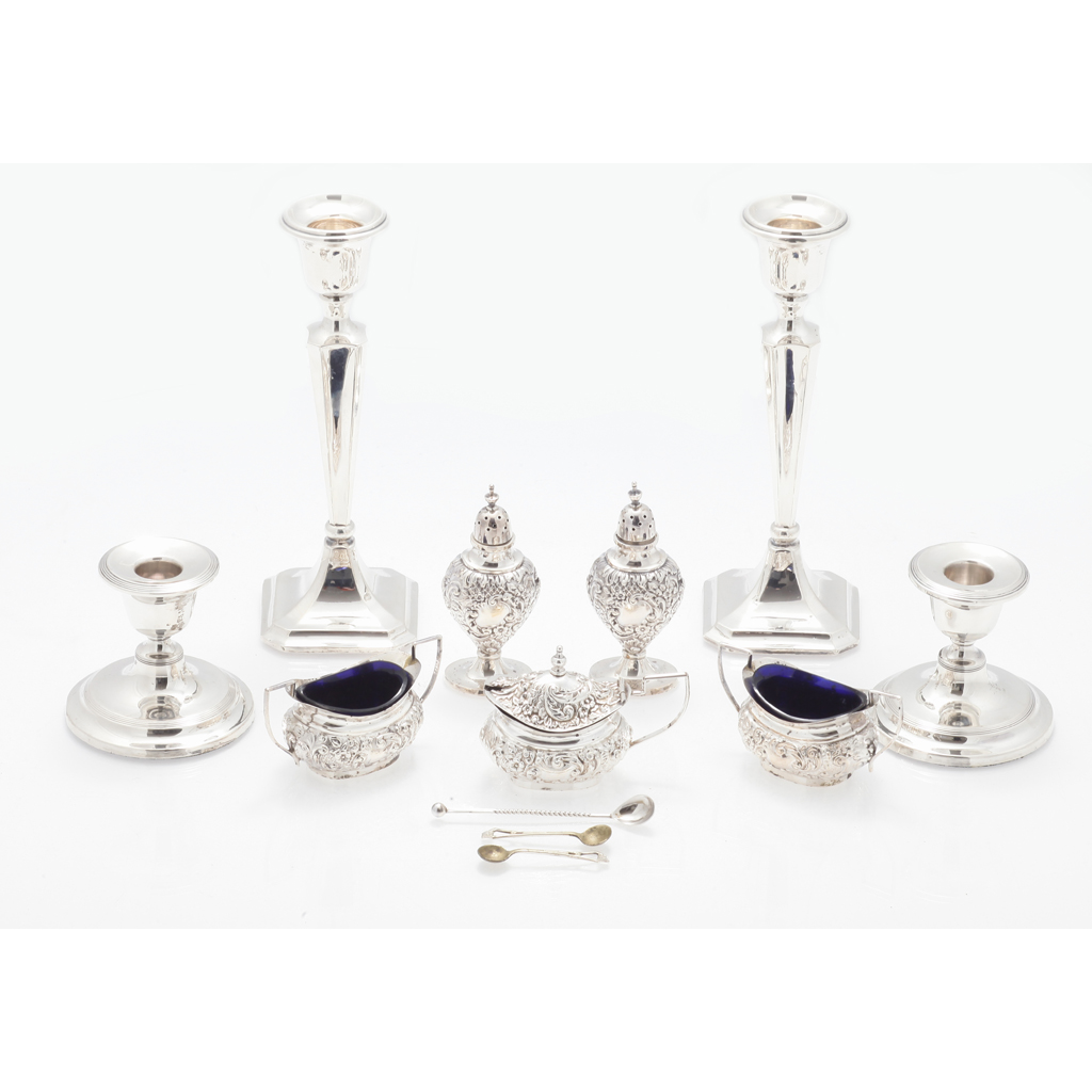 Two pairs of candlesticks