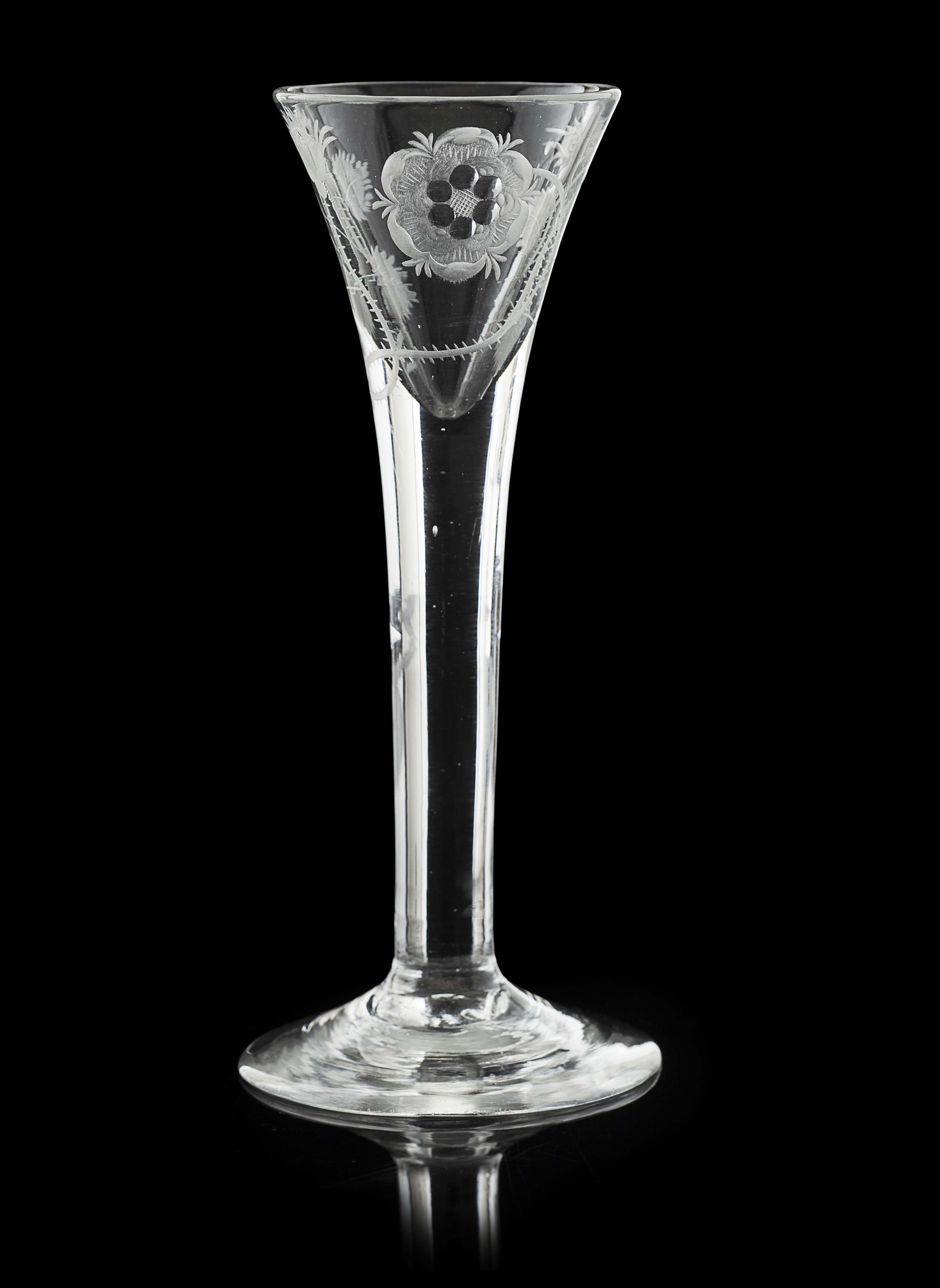 A Jacobite cordial glass