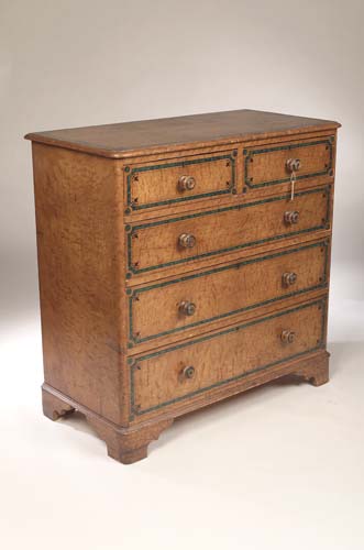 A Victorian pine chest,