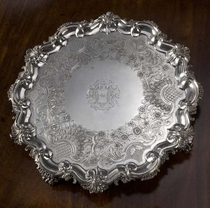 A large Old Sheffield Plate salver,