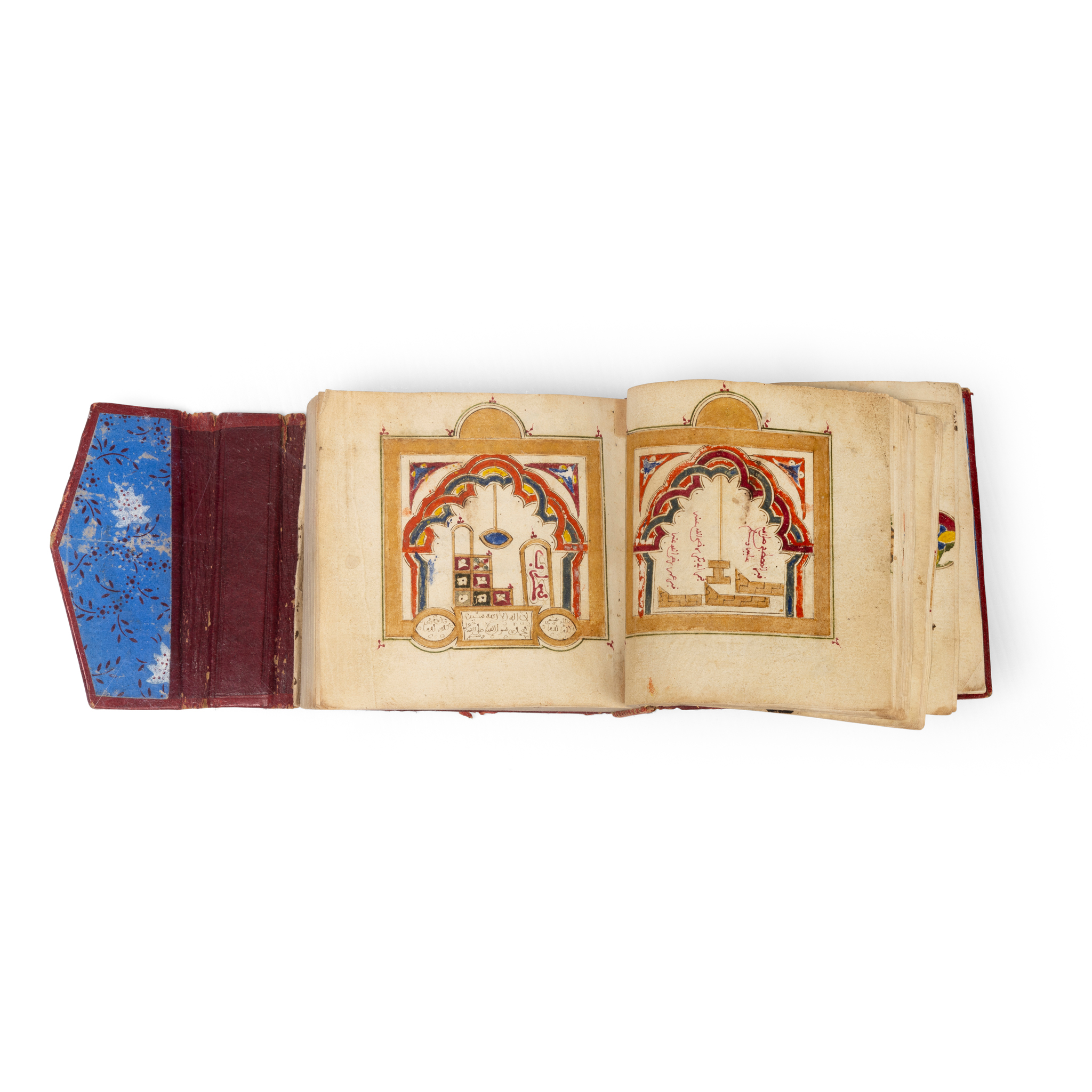 AL-JAZULI, 'DALA’IL AL-KHAYRAT WA SHAWRIQ AL-ANWAR', TWO COLOURED DIAGRAMS OF THE TOMB OF THE PROPHET AND THE MIHRAB IN THE MOSQUE OF THE PROPHET AT MEDINA