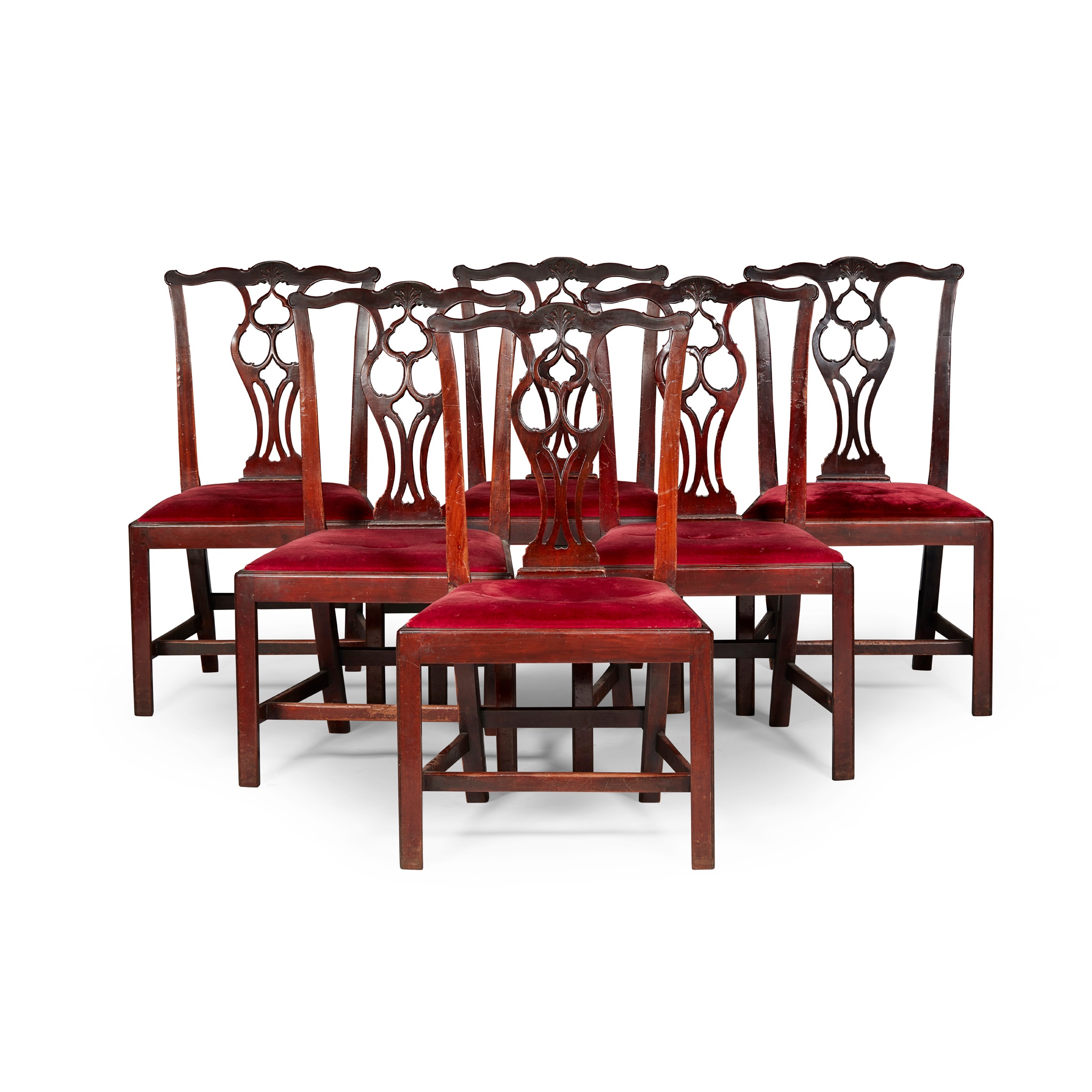SET OF SIX GEORGIAN STYLE MAHOGANY DINING CHAIRS