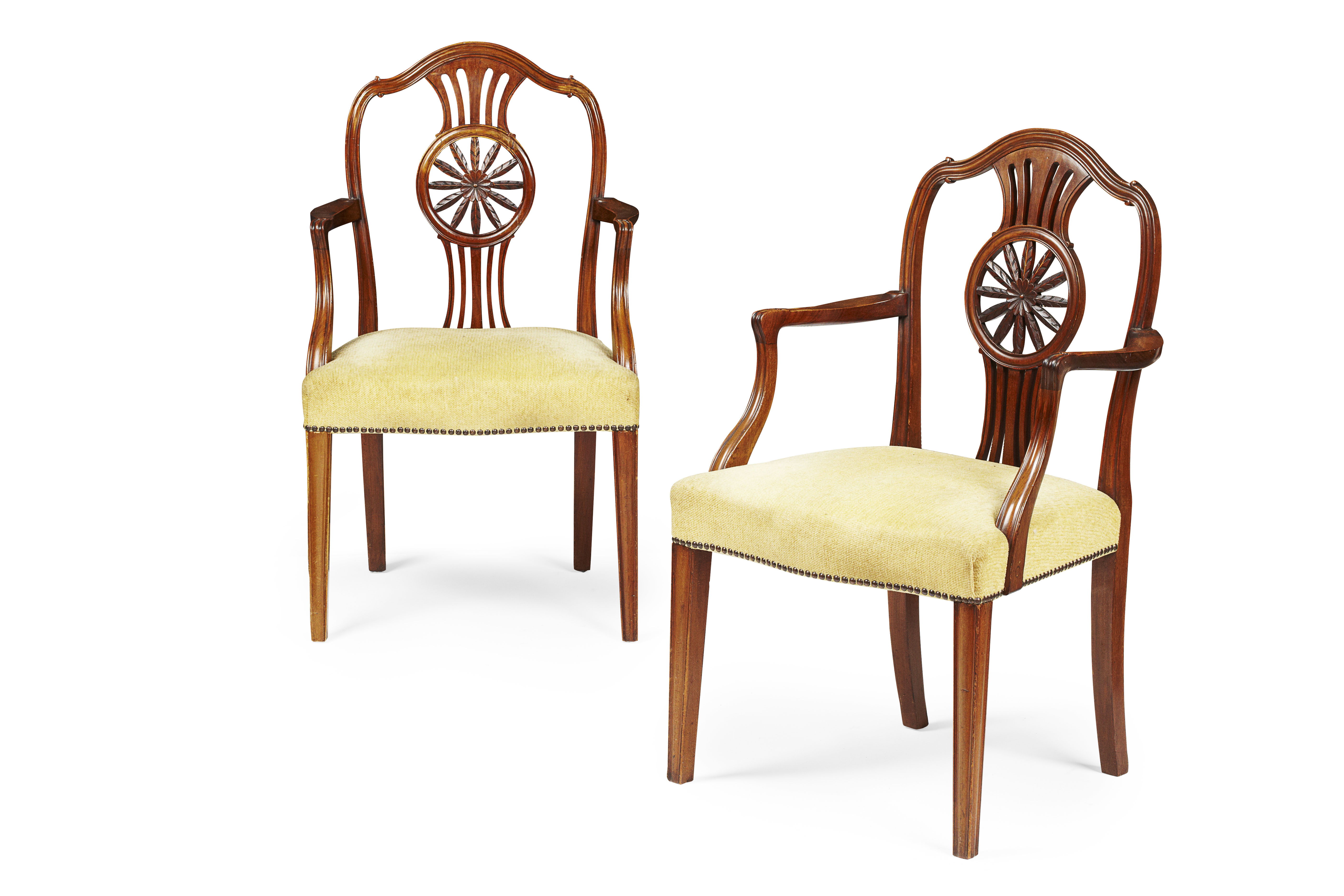 PAIR OF GEORGE III STYLE MAHOGANY ARMCHAIRS