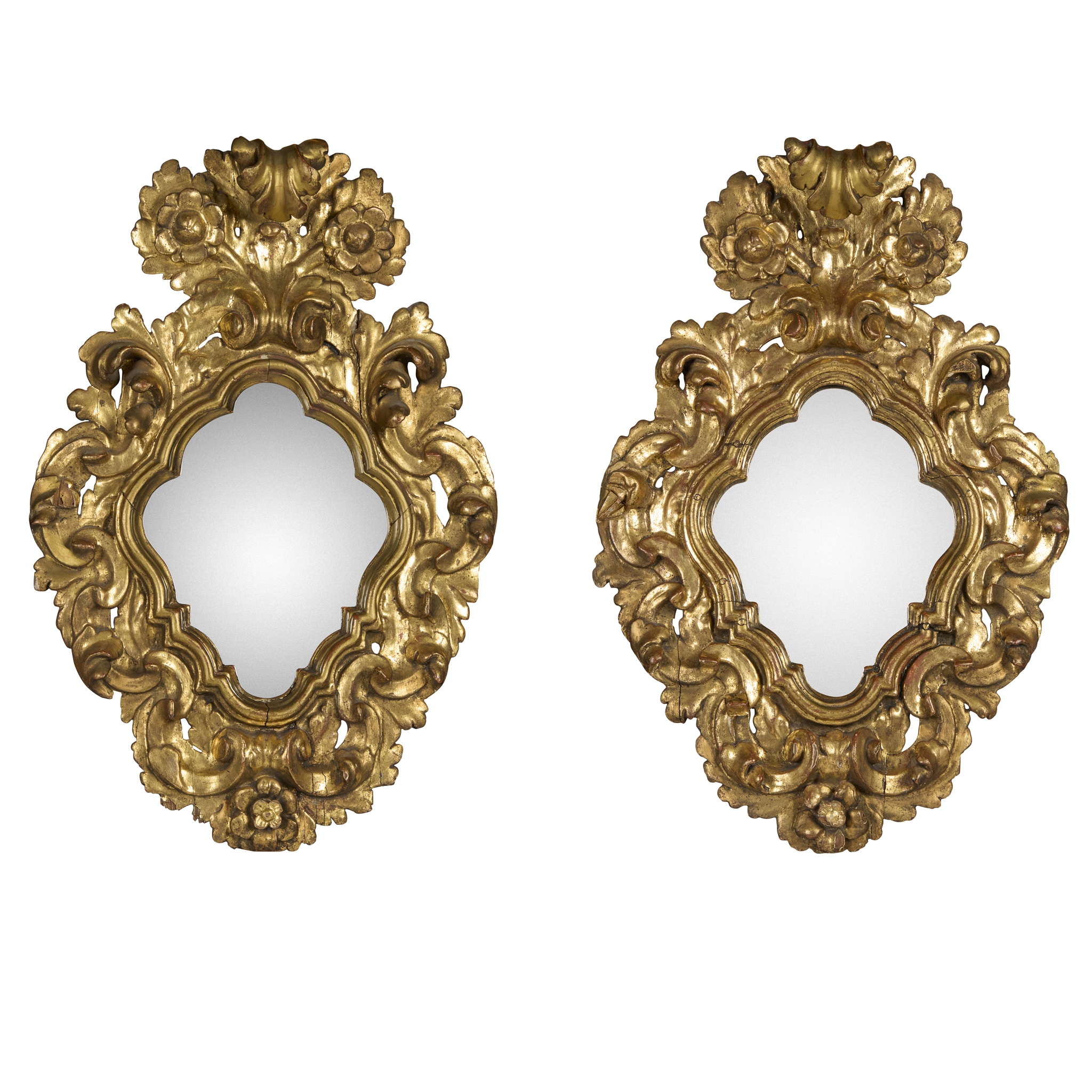 PAIR OF SMALL VENETIAN GILTWOOD MIRRORS