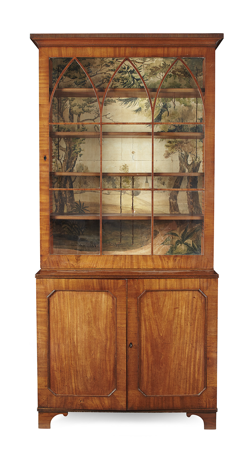 GEORGE III MAHOGANY BOOKCASE CABINET