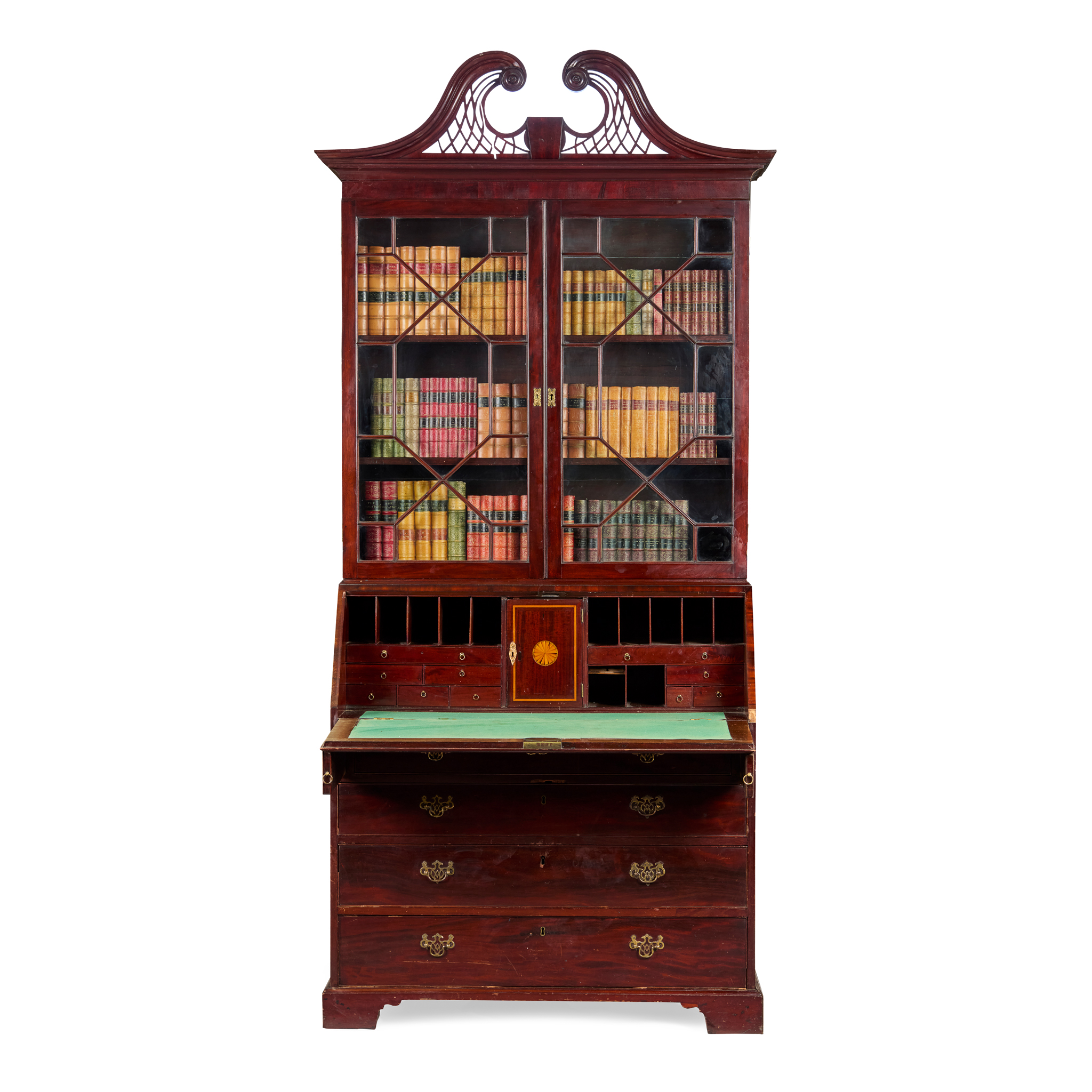 GEORGE III STYLE MAHOGANY BUREAU BOOKCASE