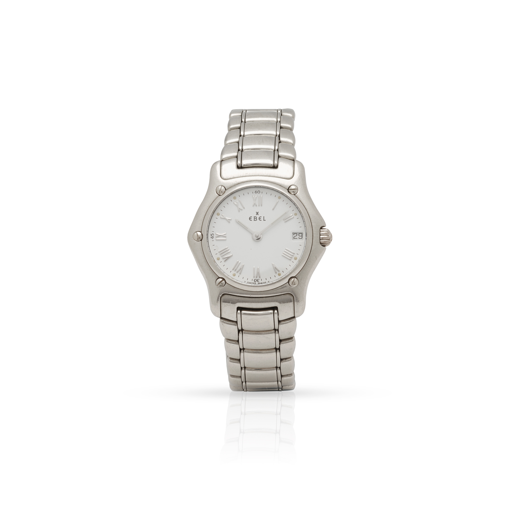 Ebel. A Ladies fine, elegant and unusual platinum quartz bracelet watch