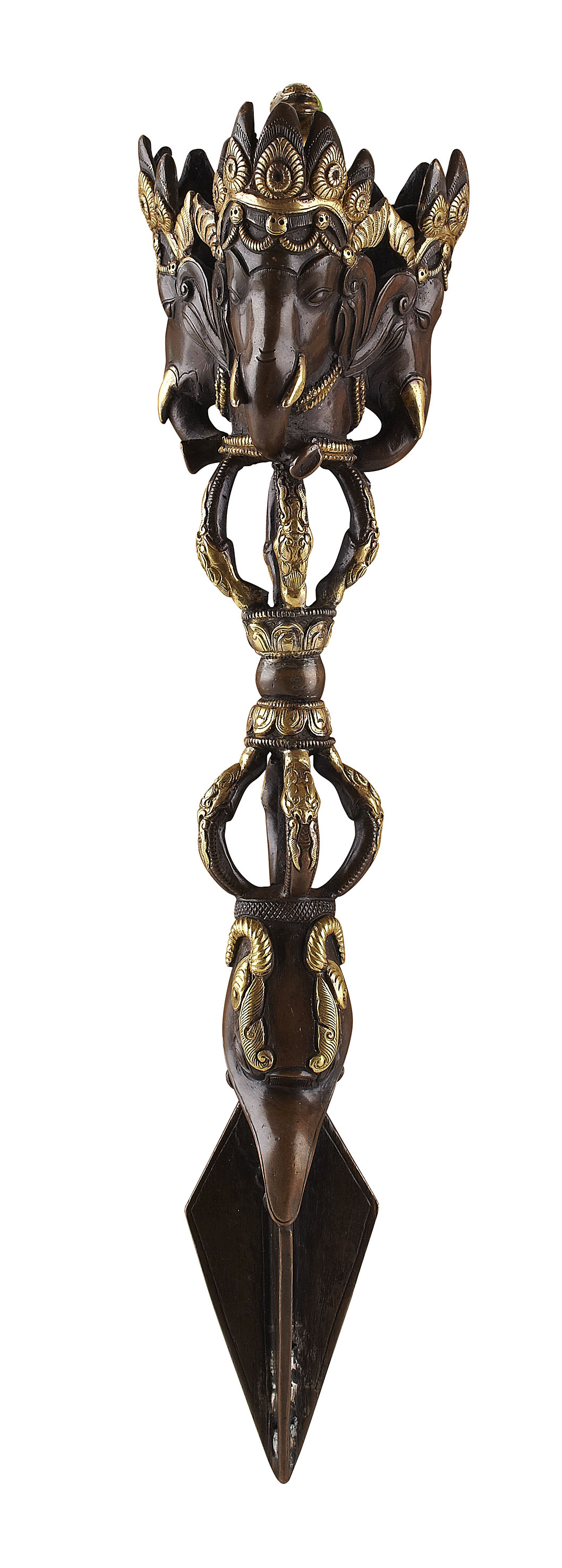 TIBETAN CEREMONIAL BRONZE PURBHA