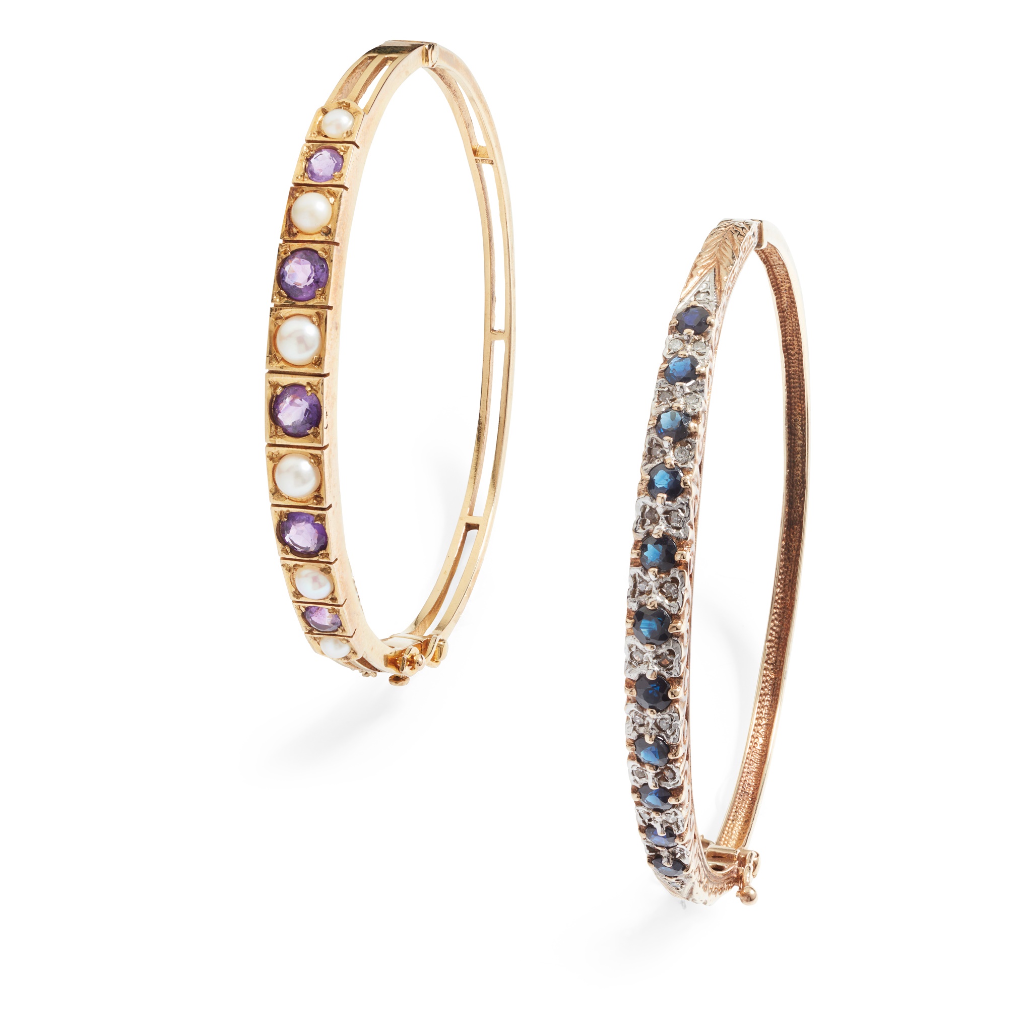 Two gem-set bangles
