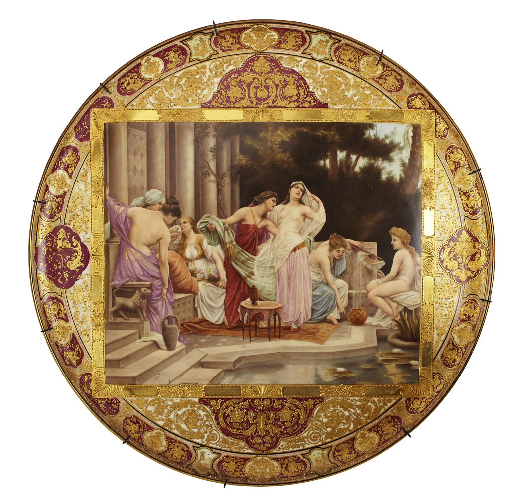 LARGE VIENNA STYLE PORCELAIN CHARGER