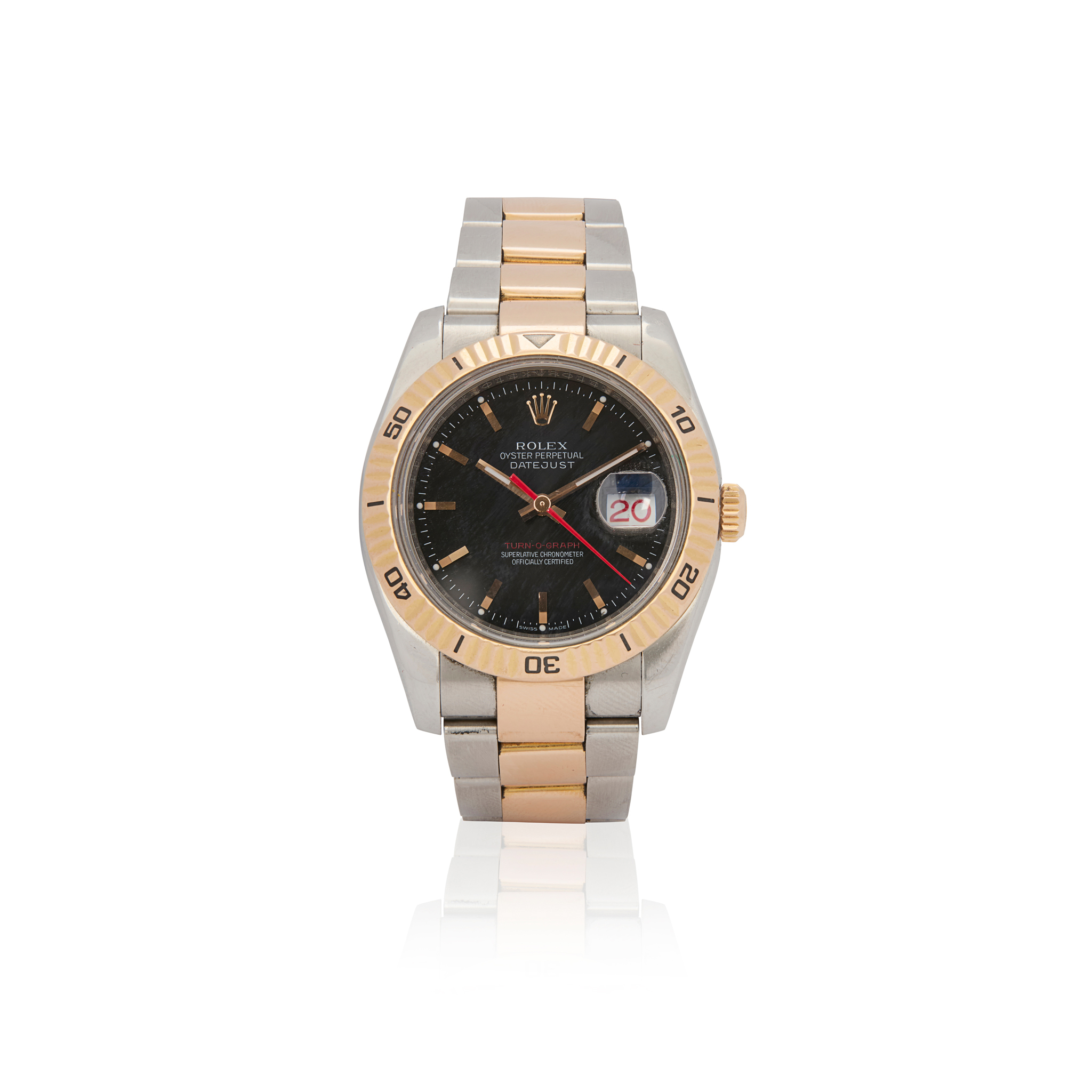 Rolex. A fine and unusual stainless steel and pink gold automatic wristwatch