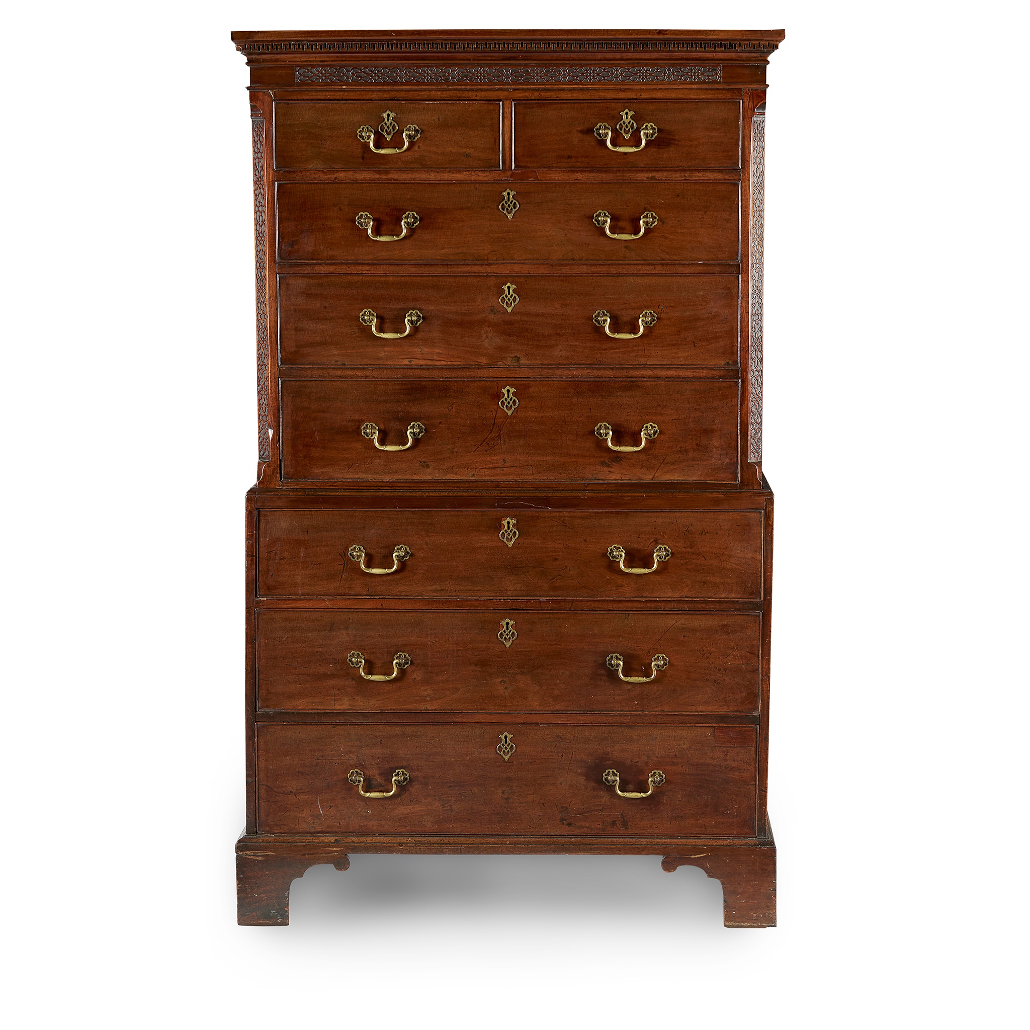 GEORGE III MAHOGANY CHEST-ON-CHEST