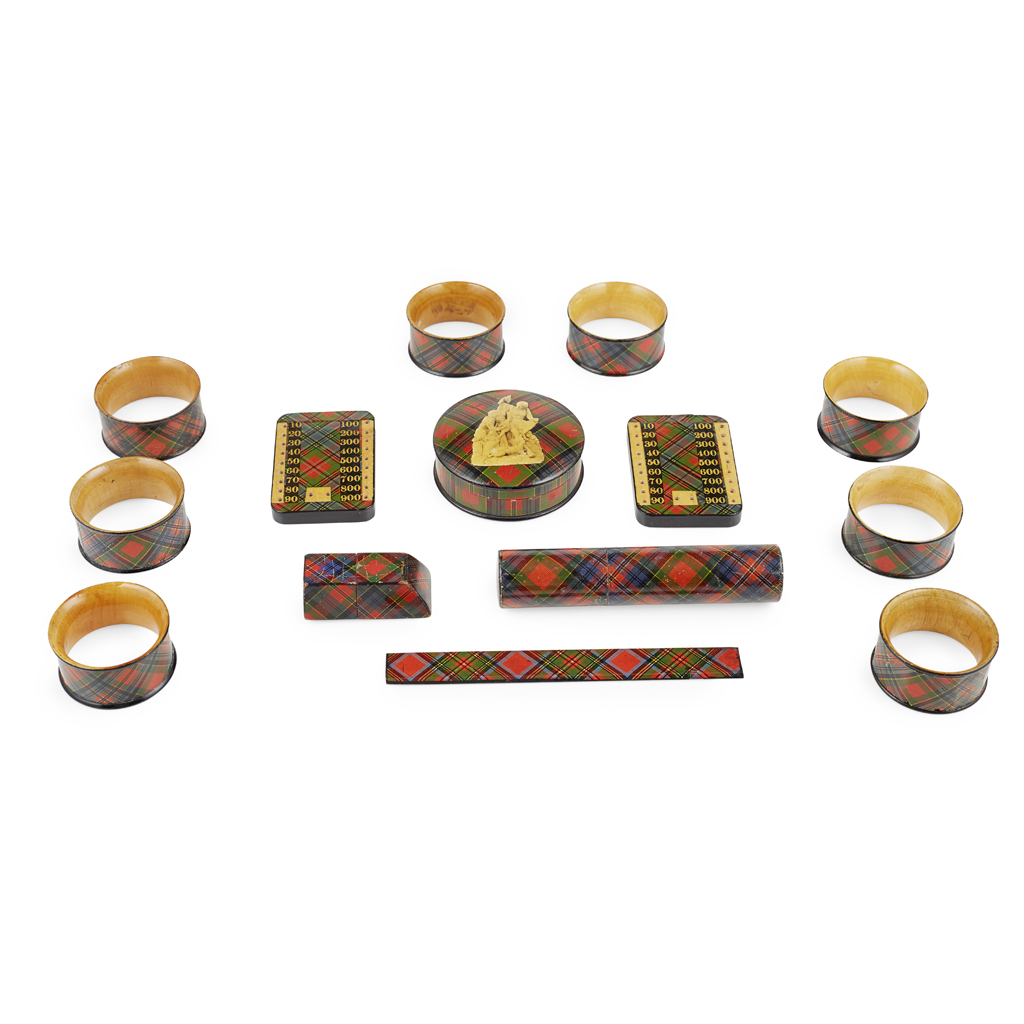 A GROUP OF MAUCHLINE 'TARTAN WARE'