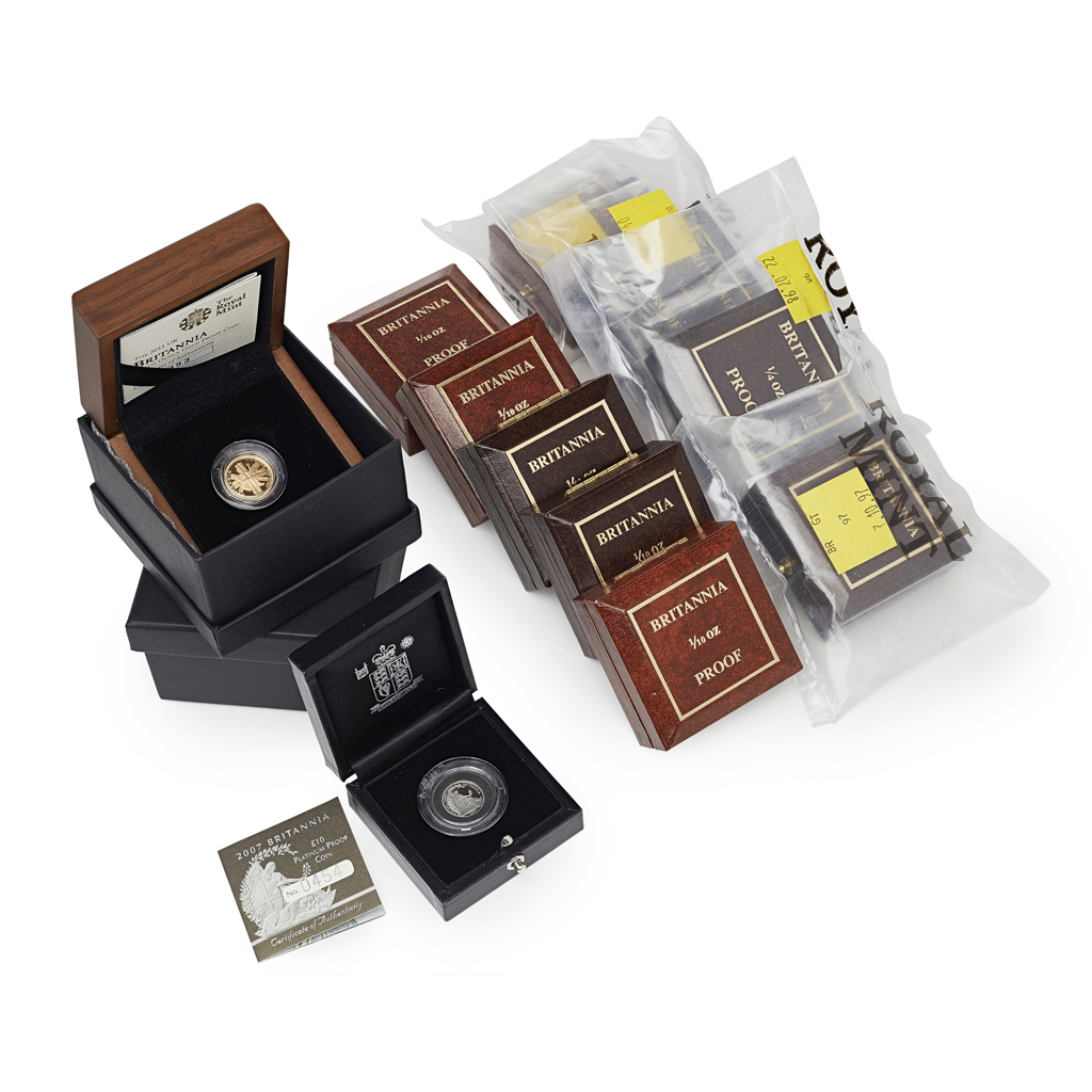 U.K. - A group of eleven one tenth ounce Britannia proof coins