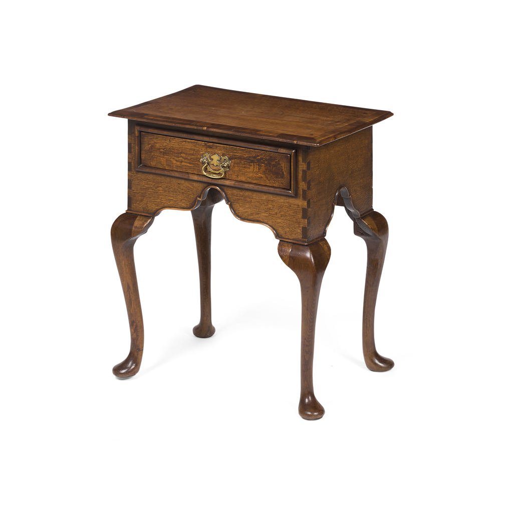 GEORGE II OAK AND WALNUT LOWBOY