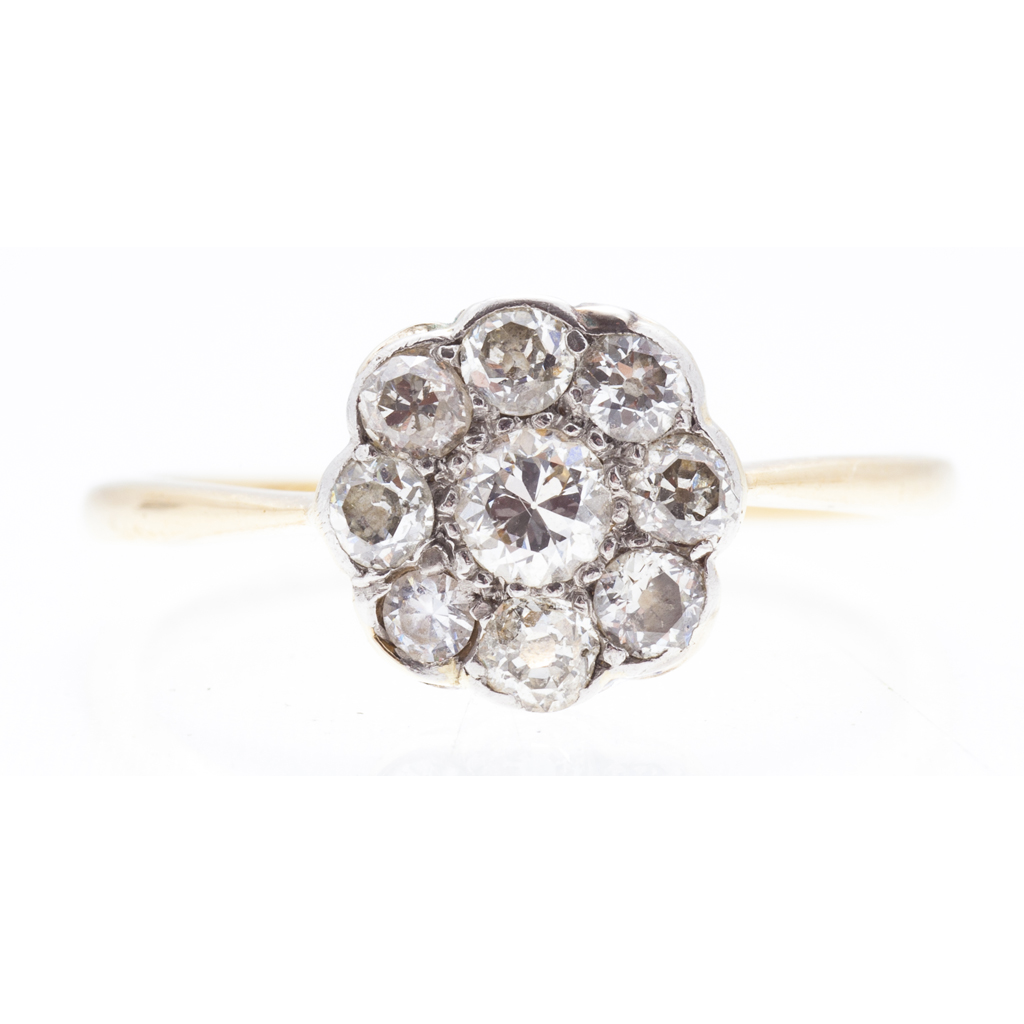 A diamond set cluster ring