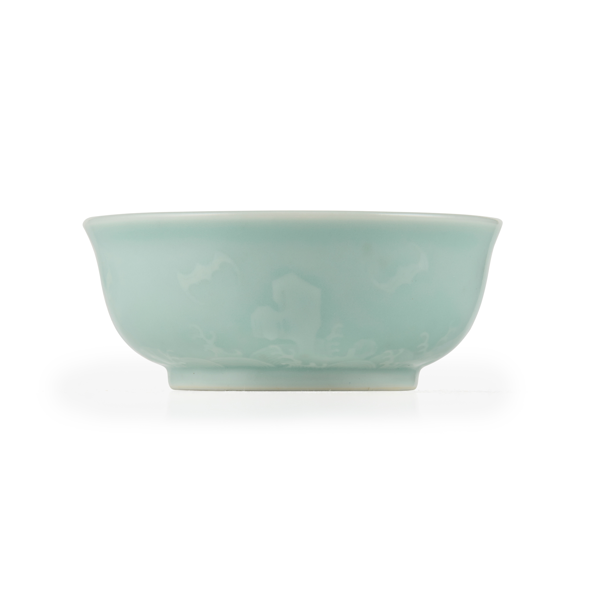 CHINESE CELADON-GLAZED RELIEF-DECORATED BOWL