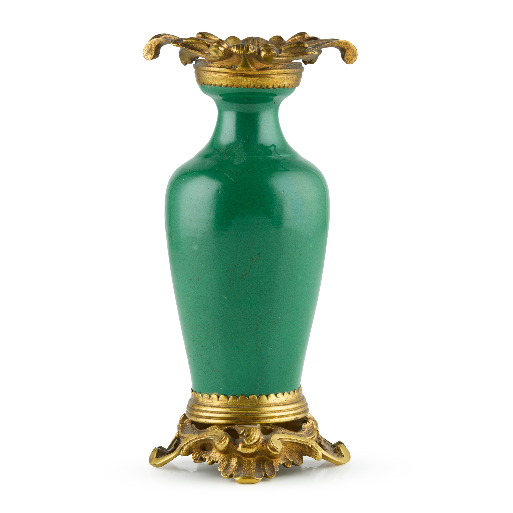 FRENCH GILT BRONZE MOUNTED PORCELAIN VASE