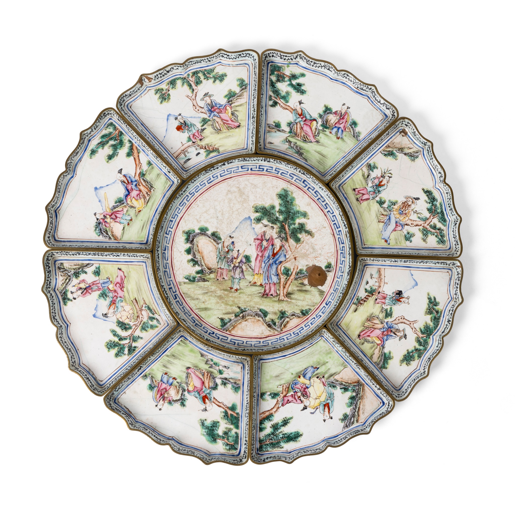 CANTON ENAMEL HORS D'OEVRES SET, CUAN PAN