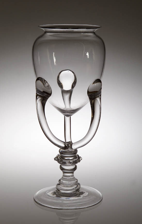 An Art Nouveau glass goblet vase
