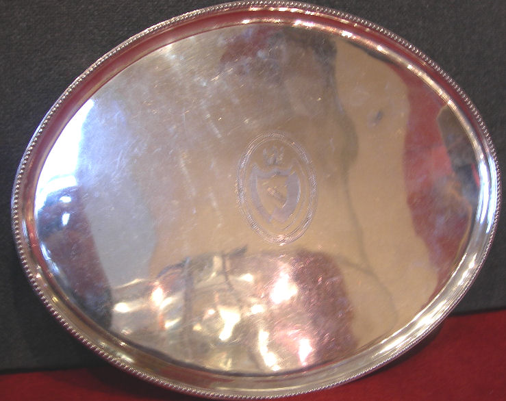 A George III large oval tray,