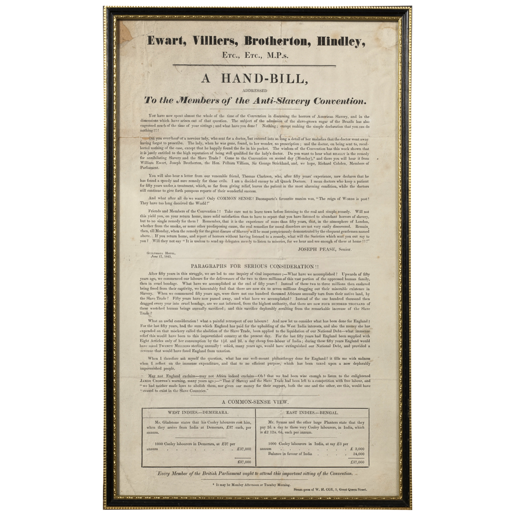 Slavery - Ewart, Villiers, Brotherton, Hindley, Etc.