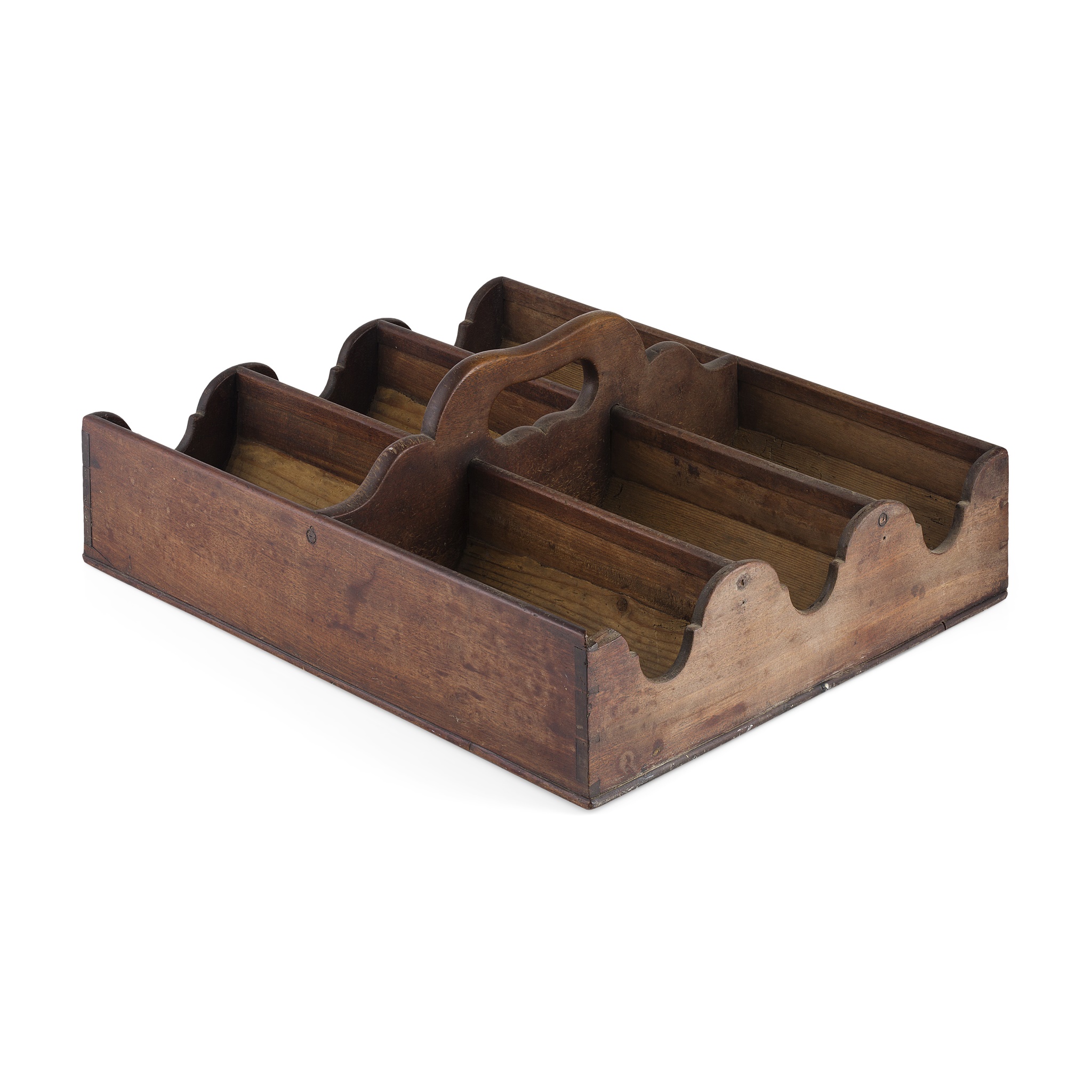 GEORGE III MAHOGANY BOTTLE CARRIER