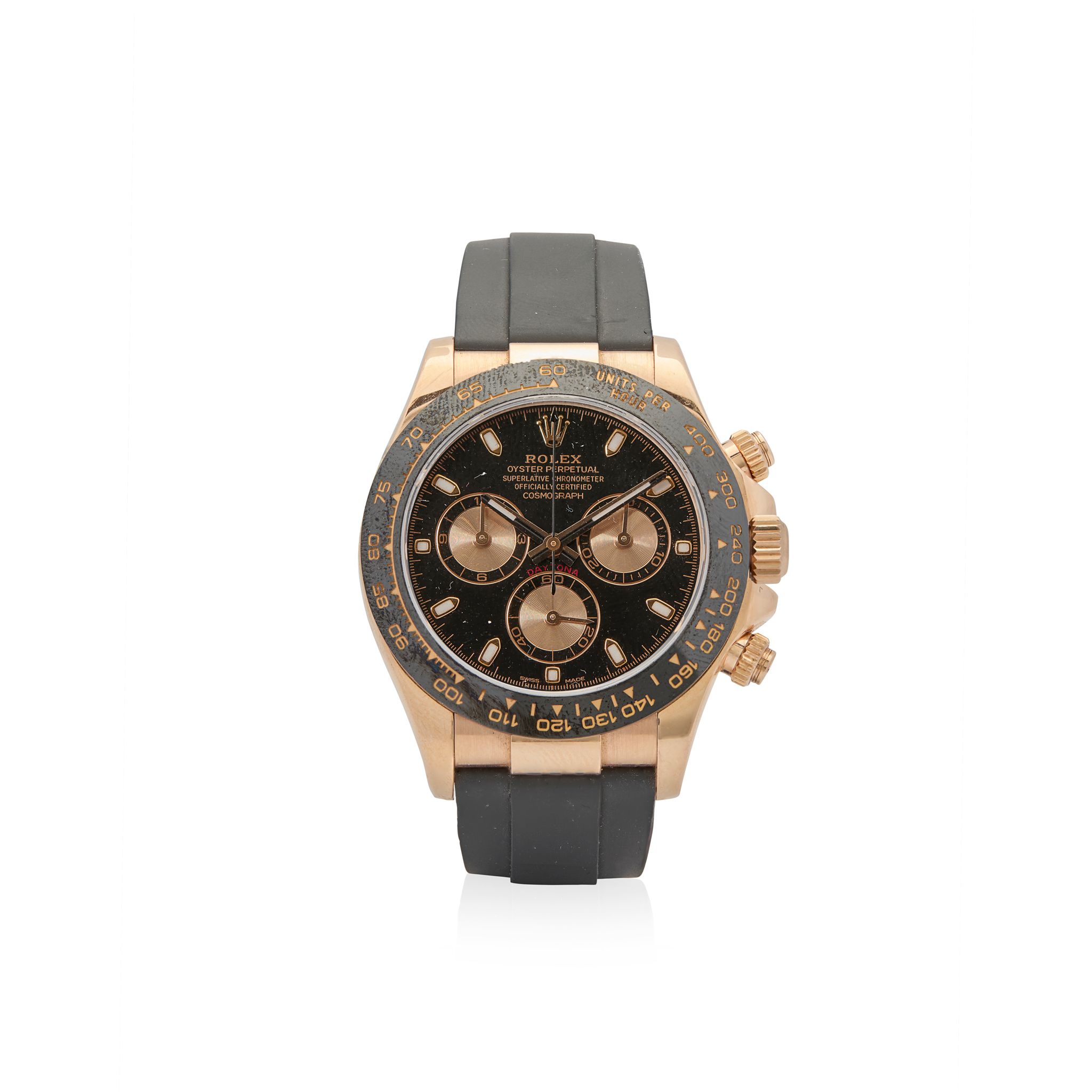 Rolex. A fine and highly desirable 18k rose gold automatic chronograph wristwatch