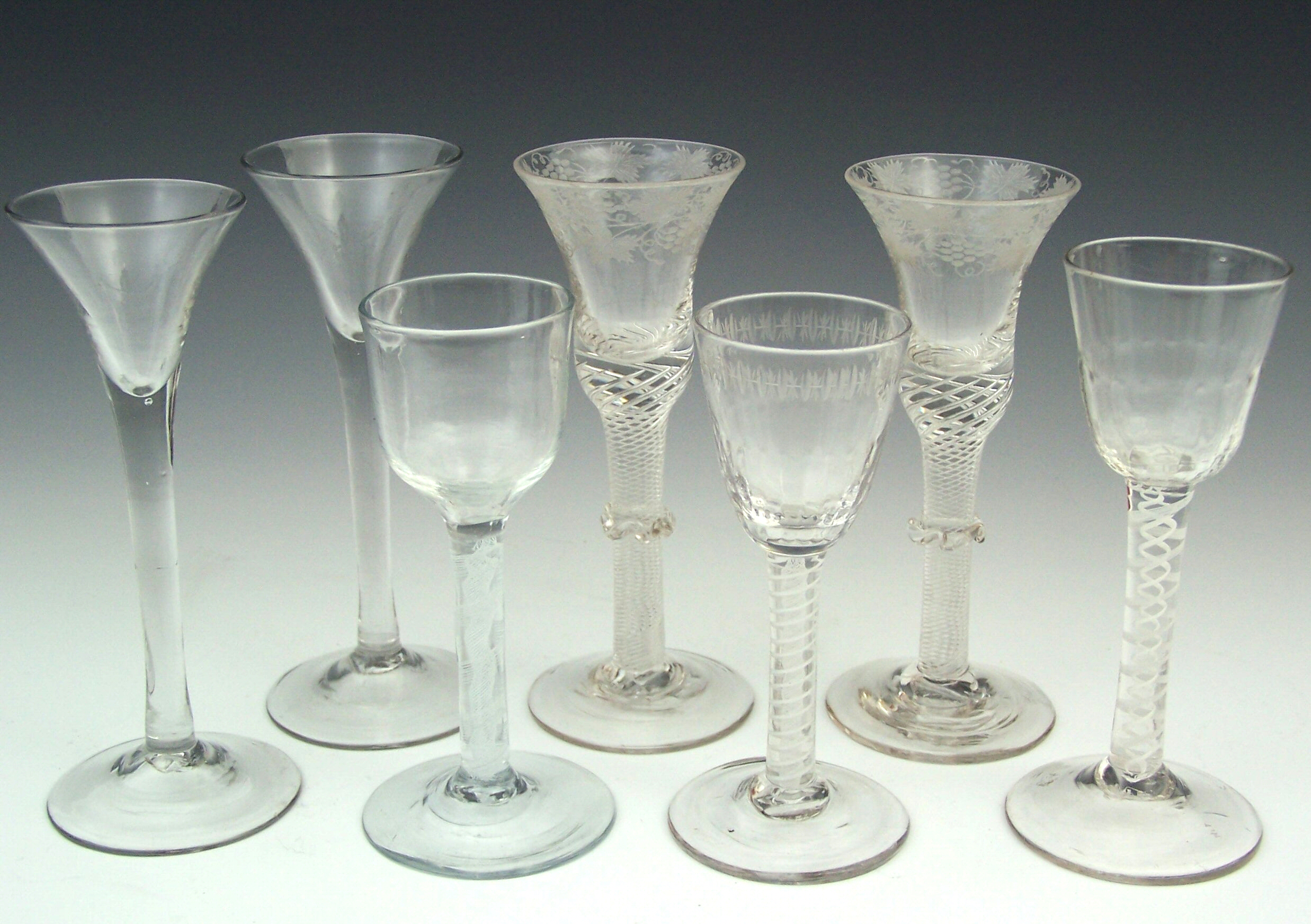 A mid 18th century English wine glass,