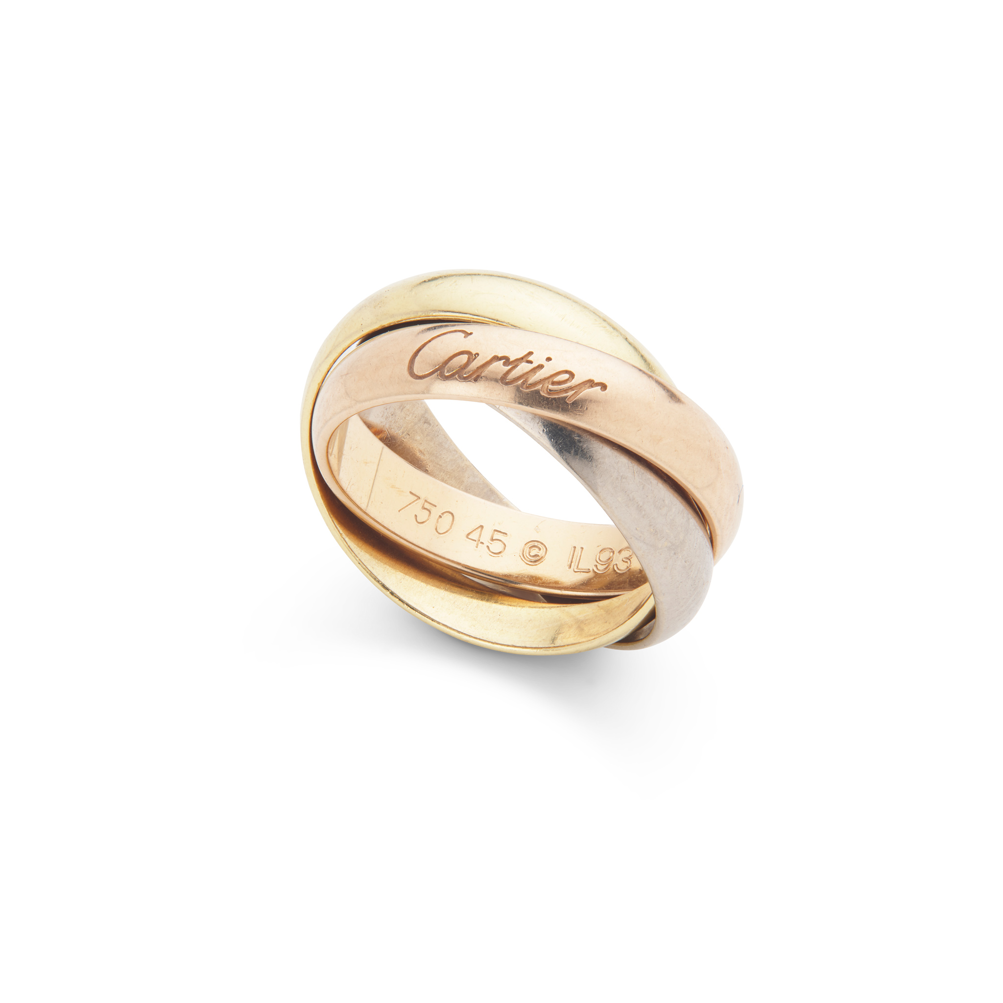 Cartier: A gold "Trinity" ring