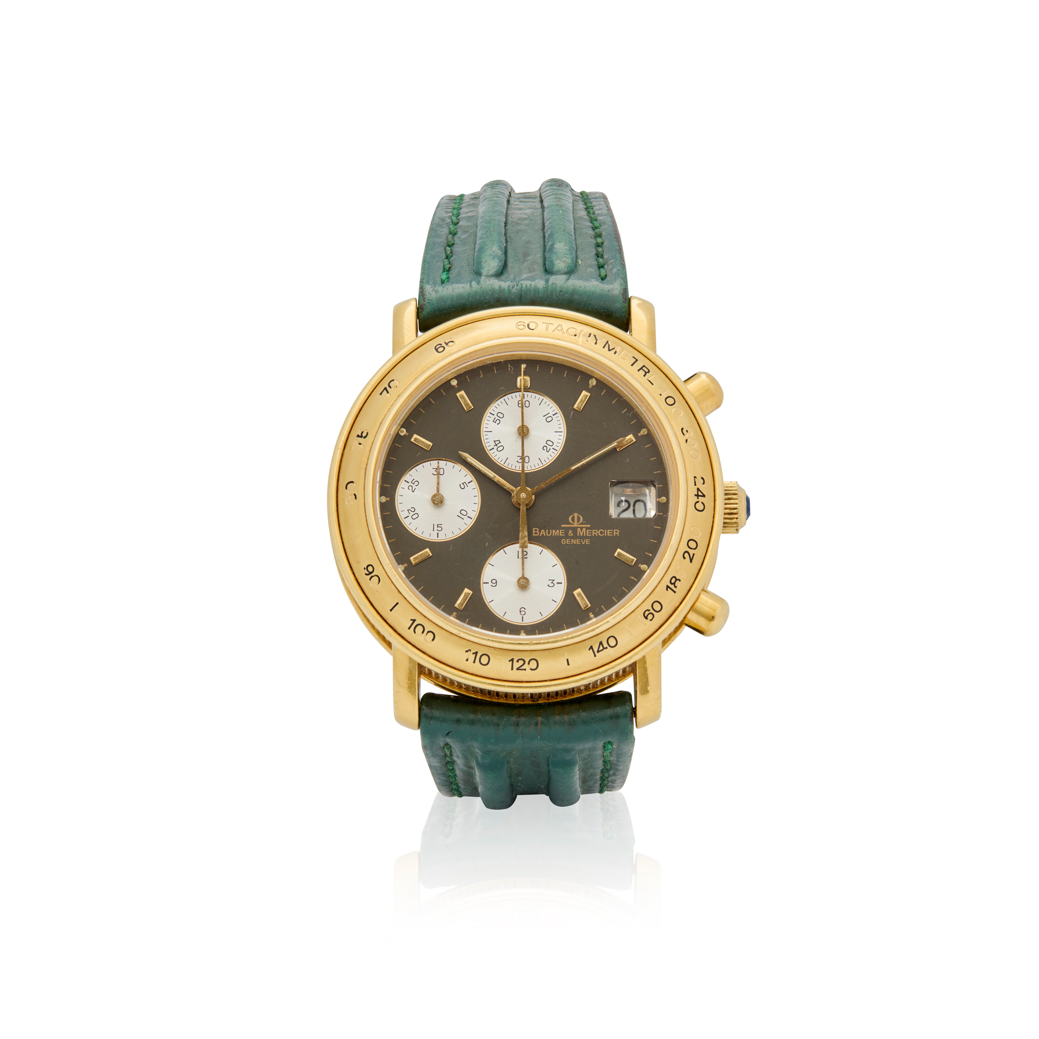 Baume & Mercier. An 18k gold automatic chronograph wristwatch