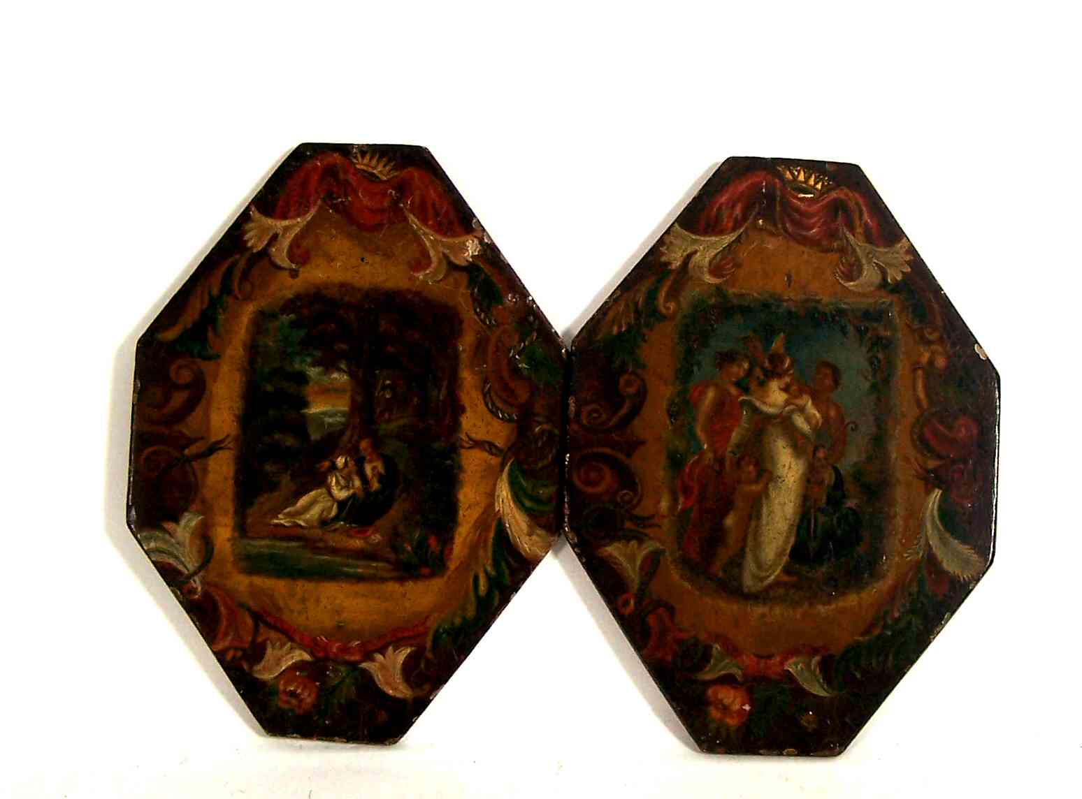 A pair of 19th century painted panels
