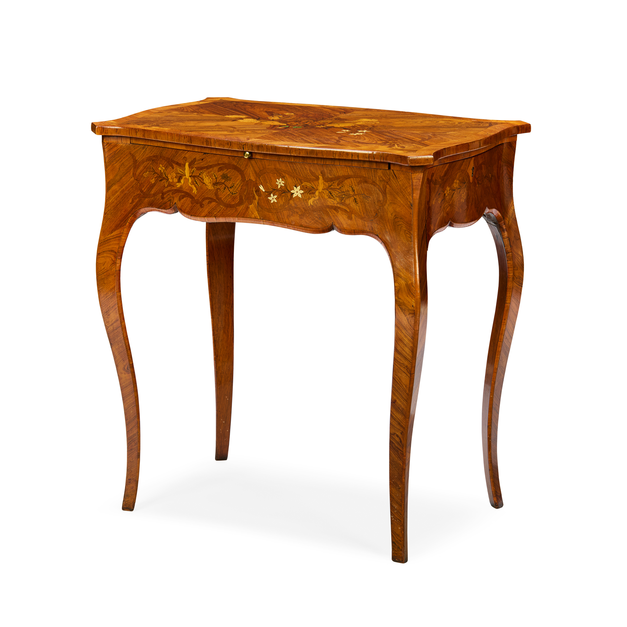 FRENCH KINGWOOD, FRUITWOOD, AND MARQUETRY LADY'S WRITING TABLE