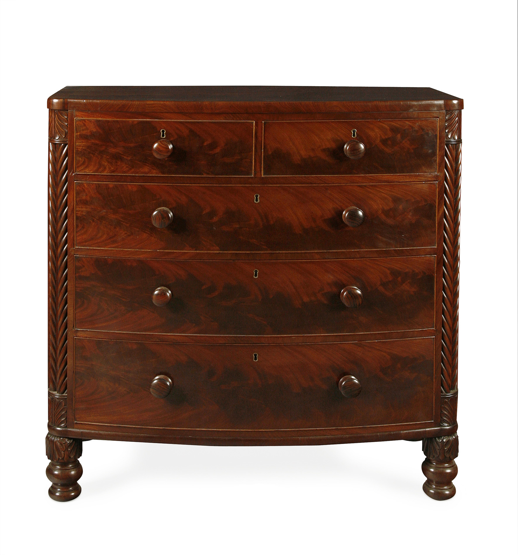 MAHOGANY BOW FRONT CHEST