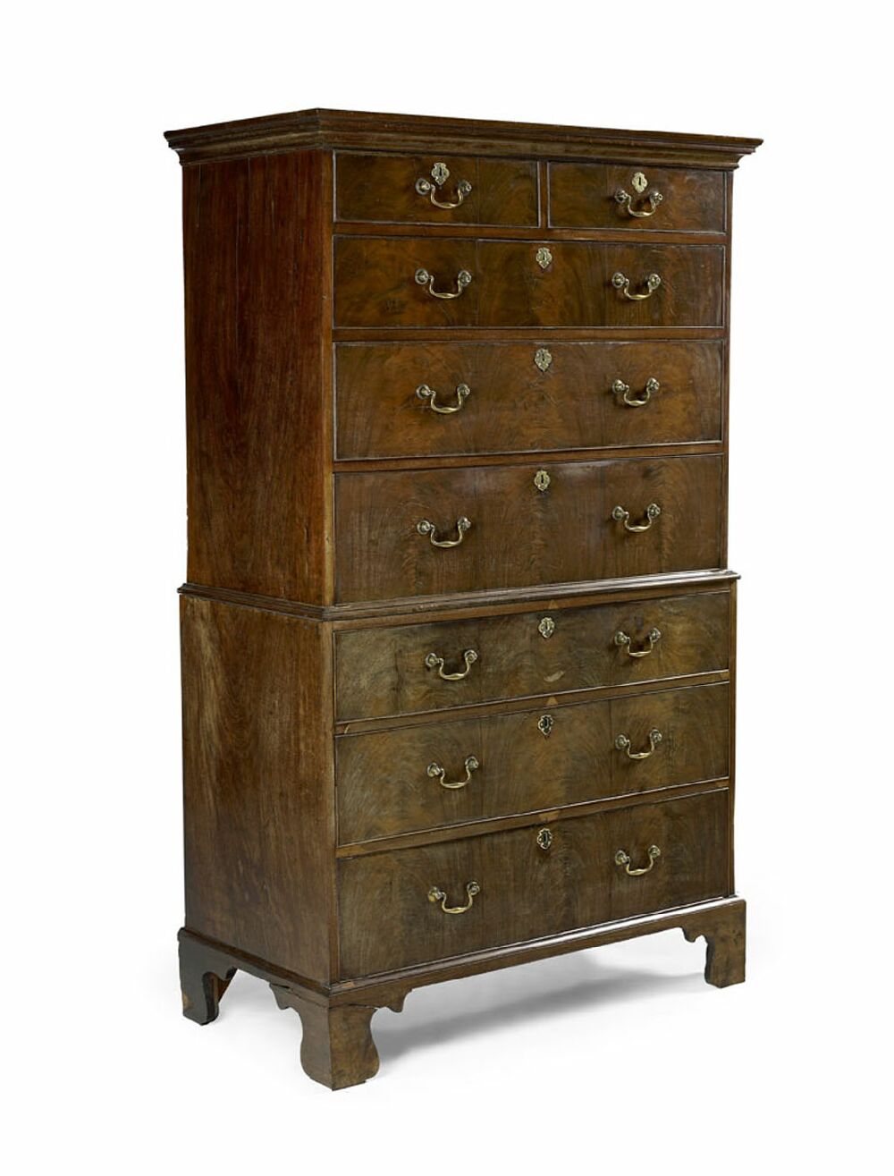 A George III period mahogany chest on chest