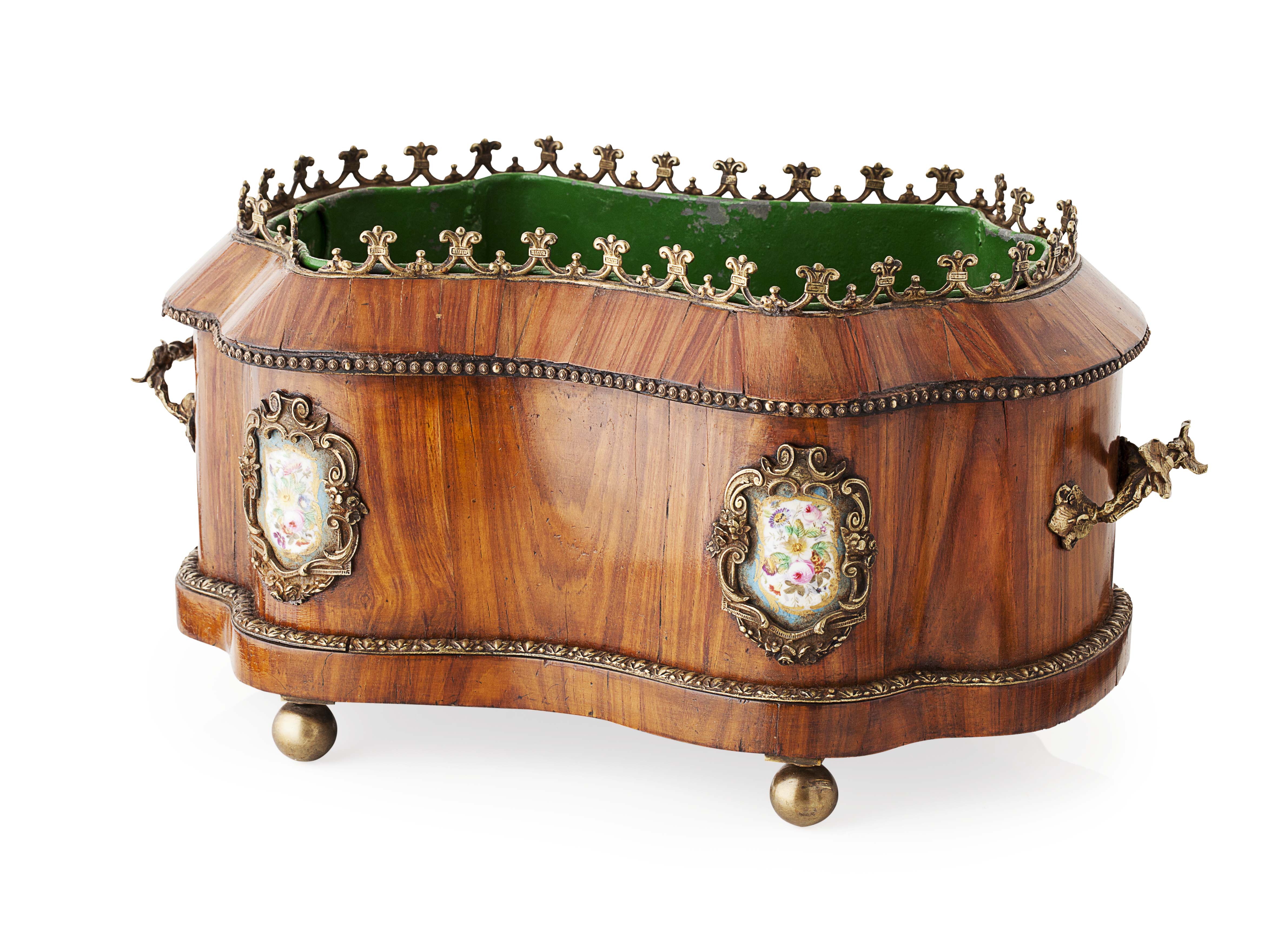 FRENCH LOUIS XIV STYLE KINGWOOD AND GILTMETAL MOUNTED PLANTER