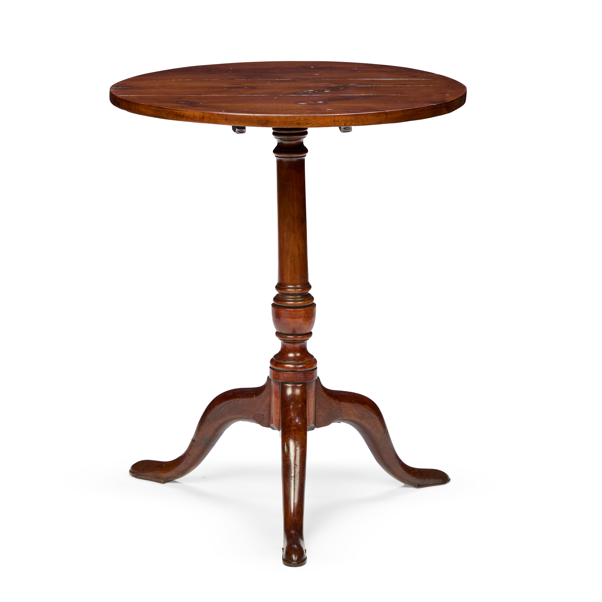 GEORGE III PROVINCIAL YEW WOOD TRIPOD TABLE