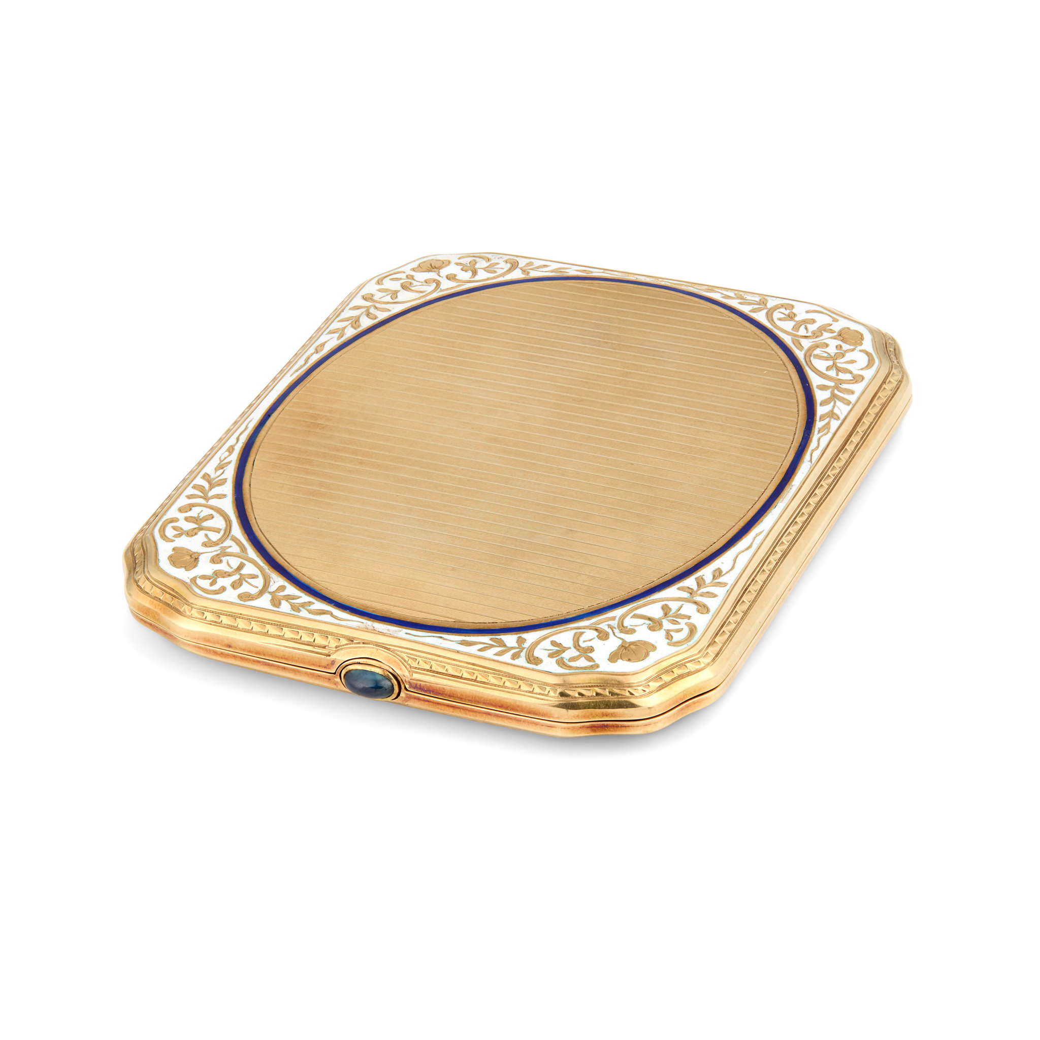 A 9CT GOLD AND ENAMEL CONTINENTAL CIGARETTE CASE