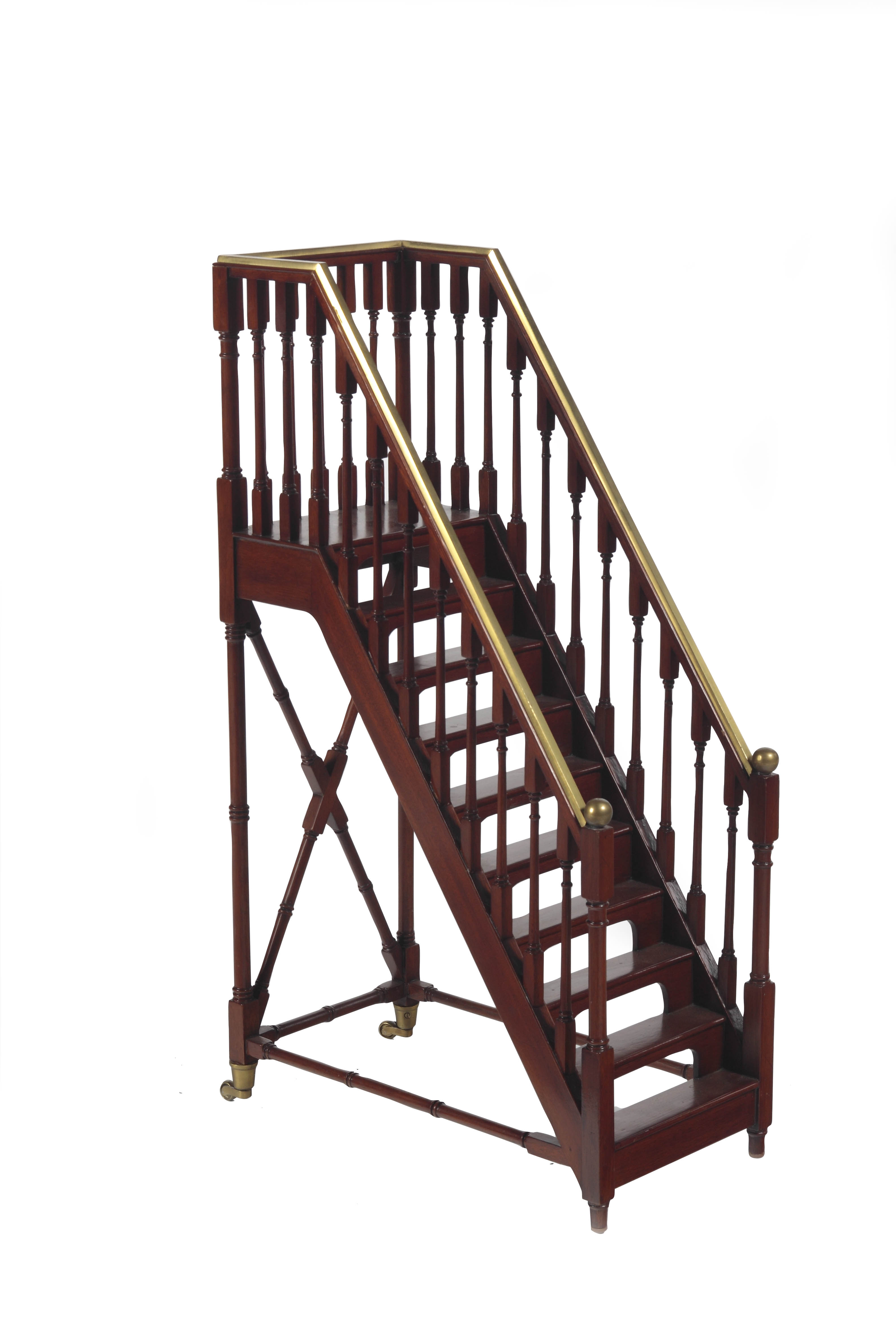 A Regency style mahogany miniature set of library steps