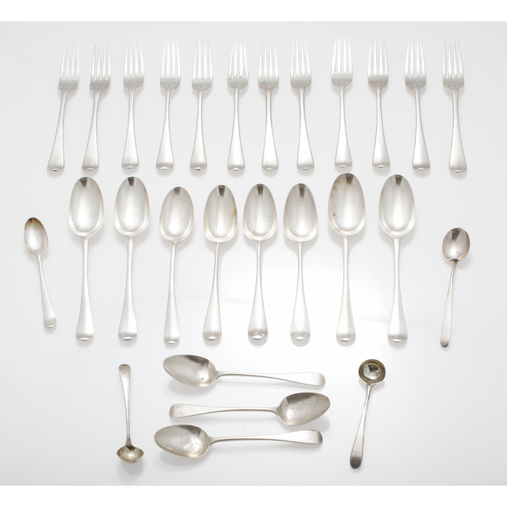 A mixed group of flatware