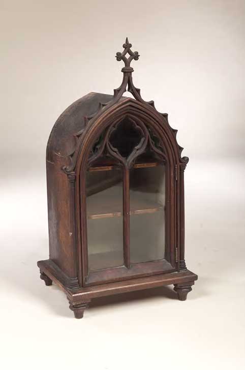 An early 19th century mahogany Gothick table cabinet,