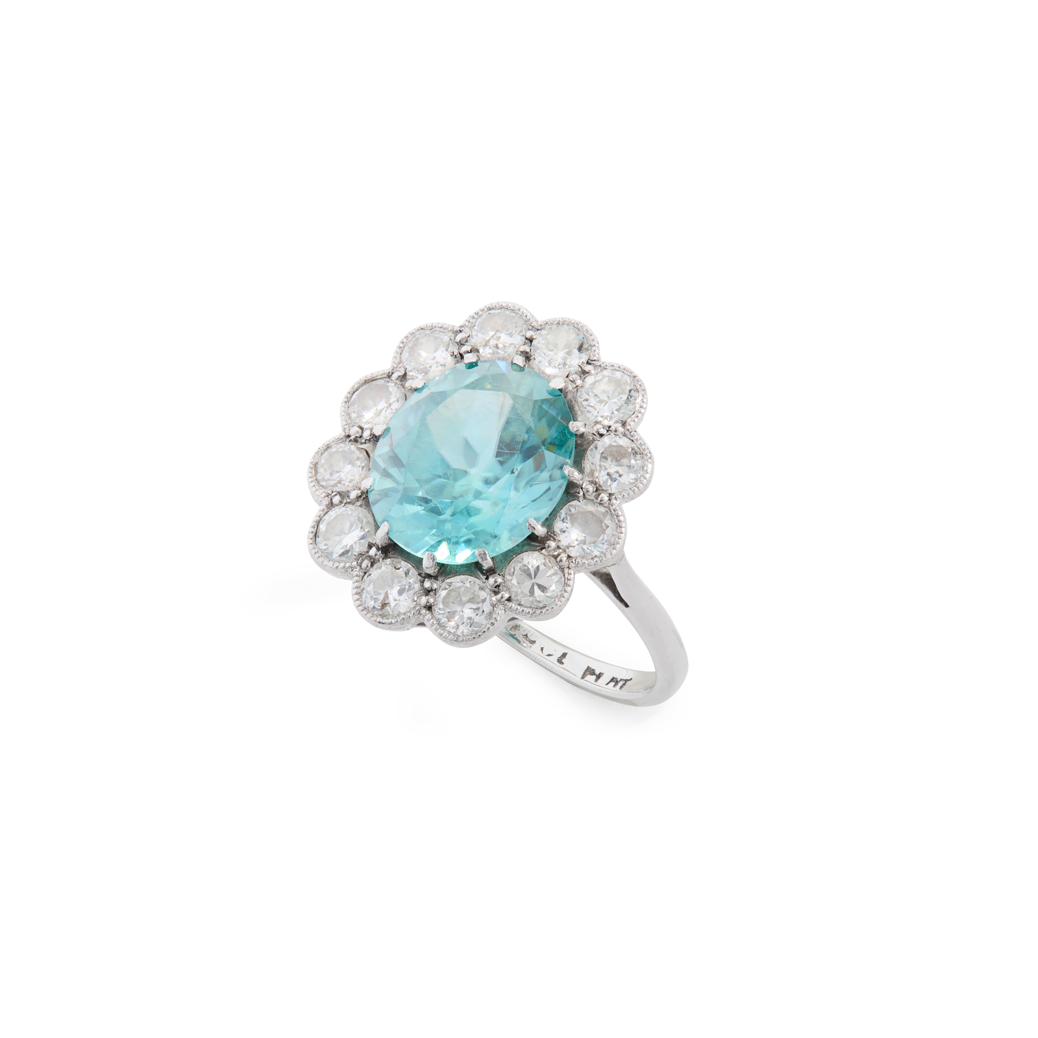 A zircon and diamond cluster ring