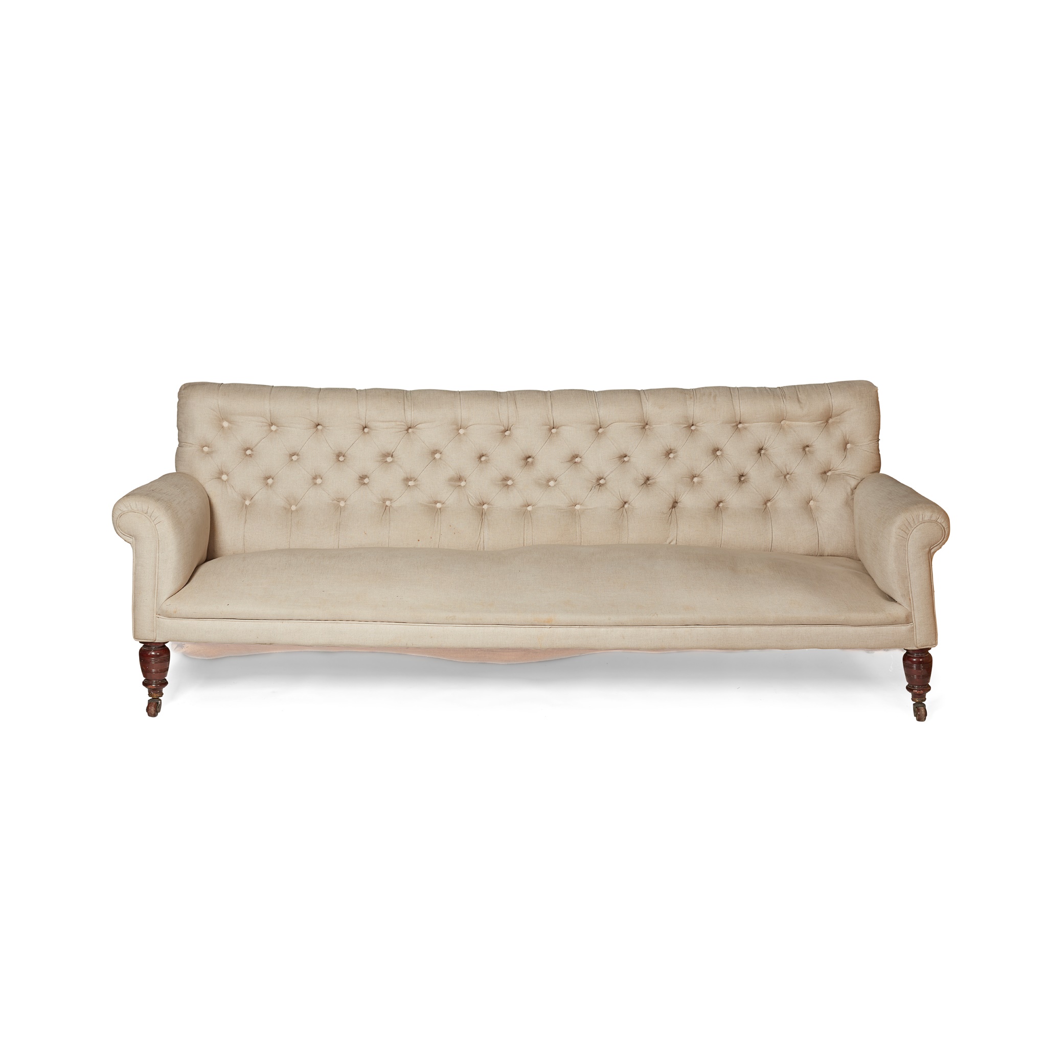 EARLY VICTORIAN BUTTONED BACK LONG SOFA