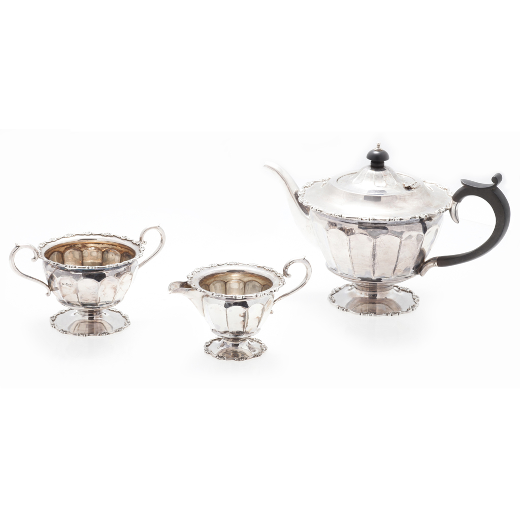 A three piece tea service