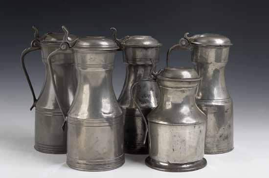 A collection of five assorted tappet hens