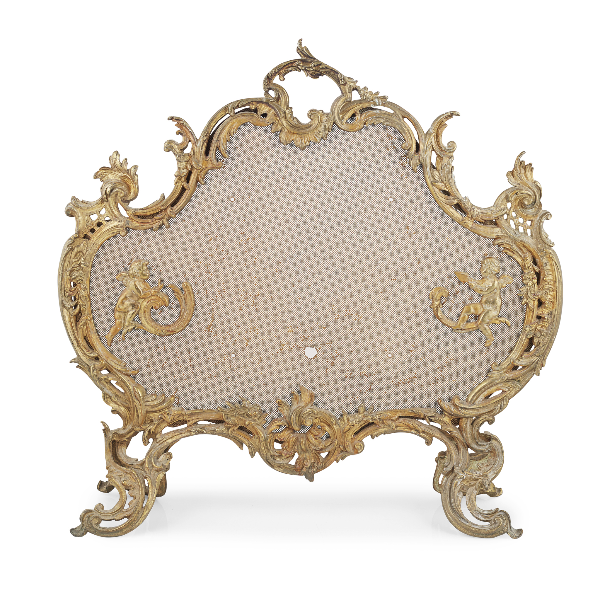 LOUIS XV STYLE GILT BRONZE FIRESCREEN