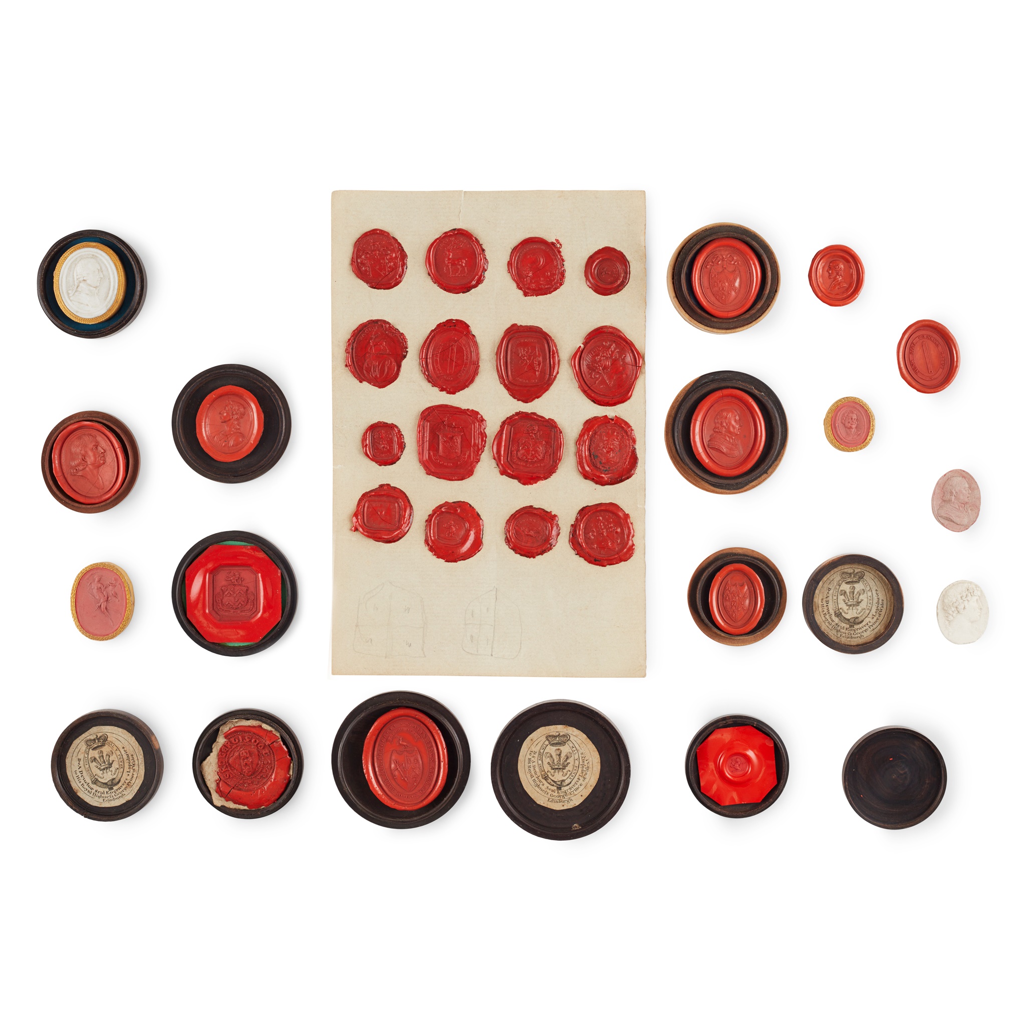 A group of various seal impressions