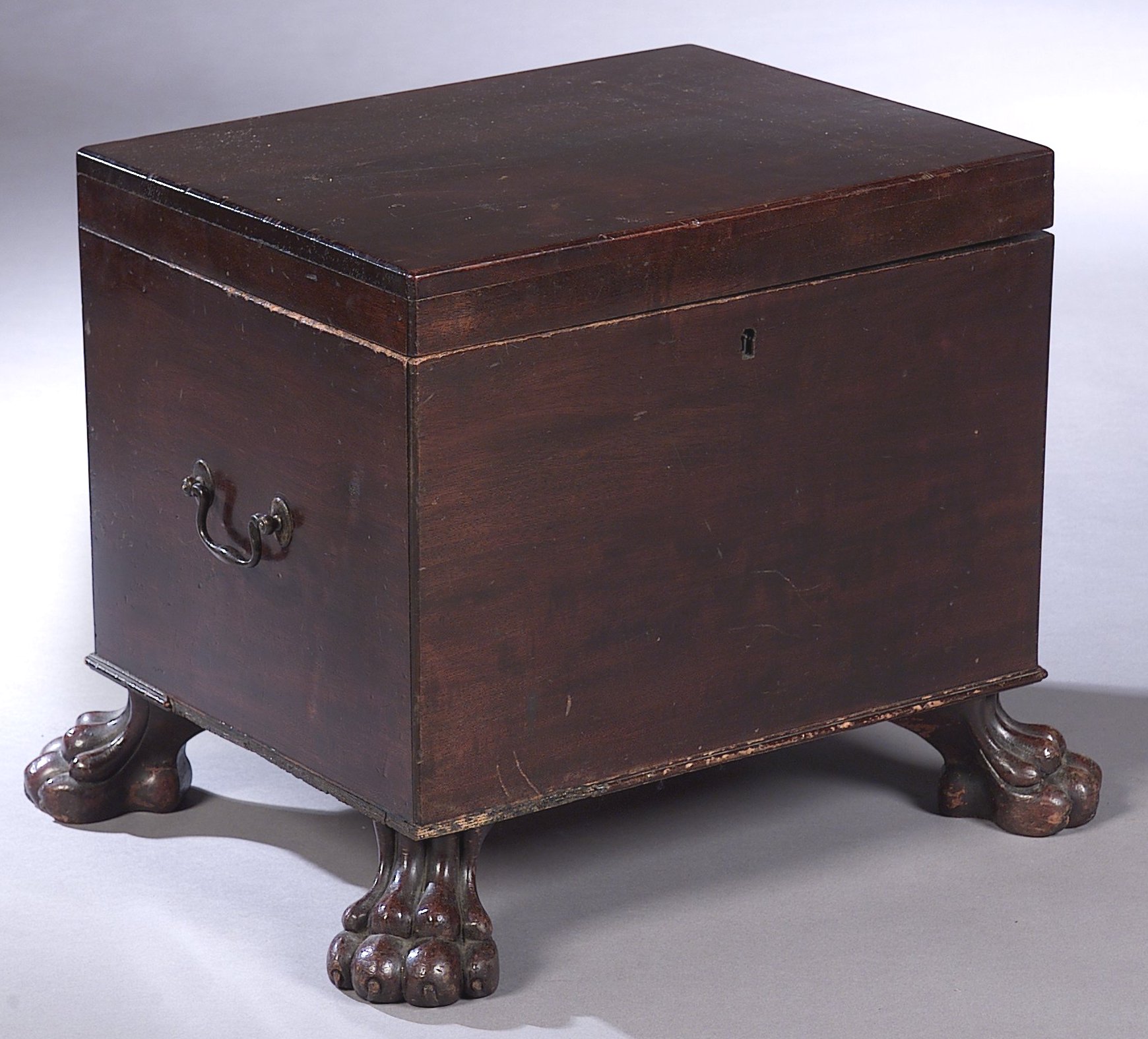 A mahogany coal bin