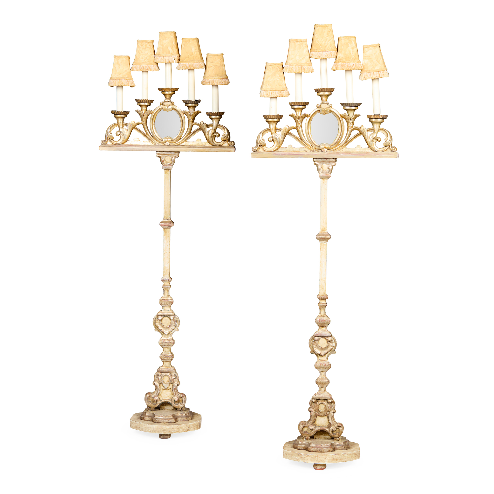 PAIR OF GILTWOOD TORCHERE LAMPS